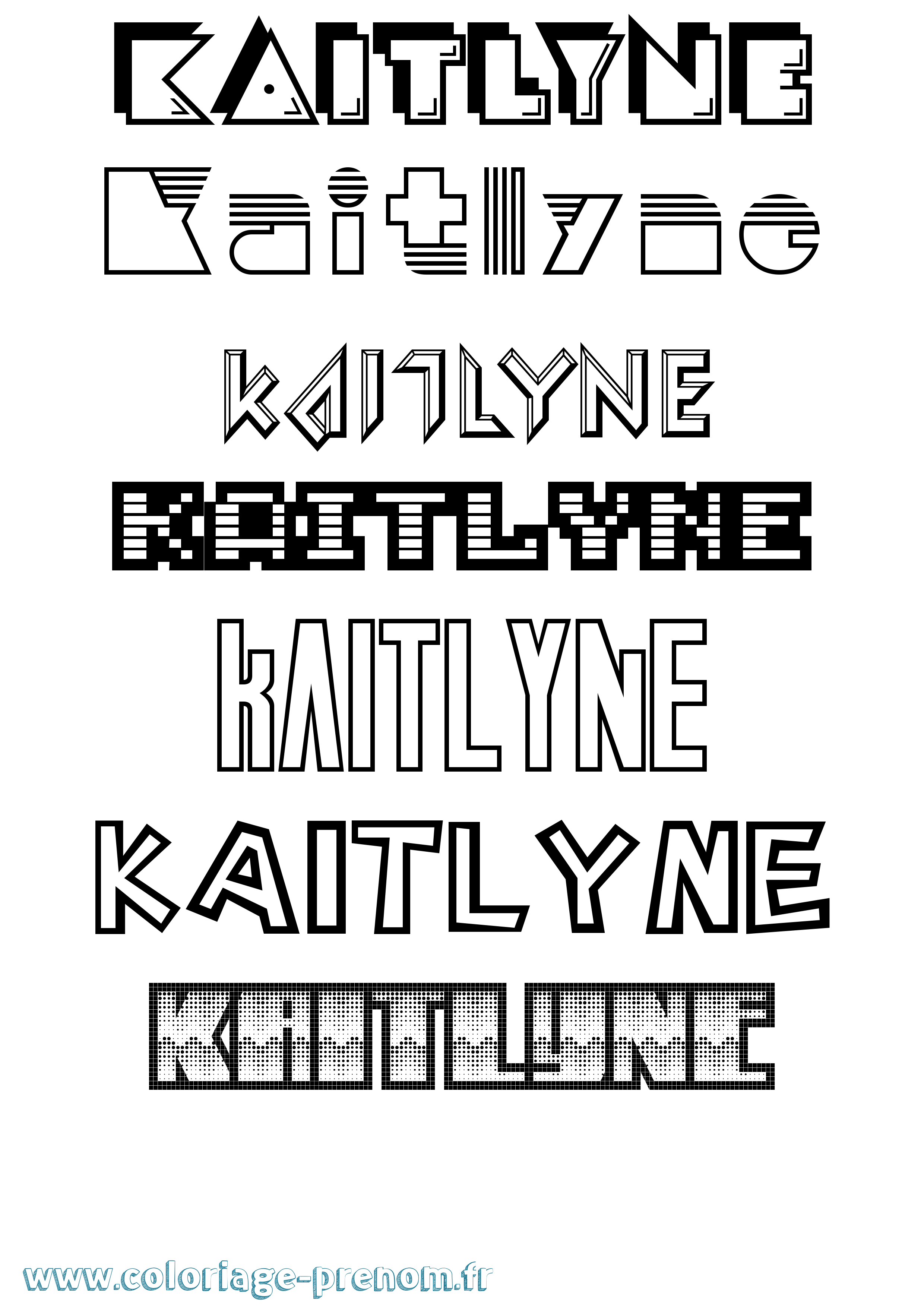 Coloriage Kaitlyne Jeux Vidéos Coloriage prénom Kaitlyne Jeux Vidéos