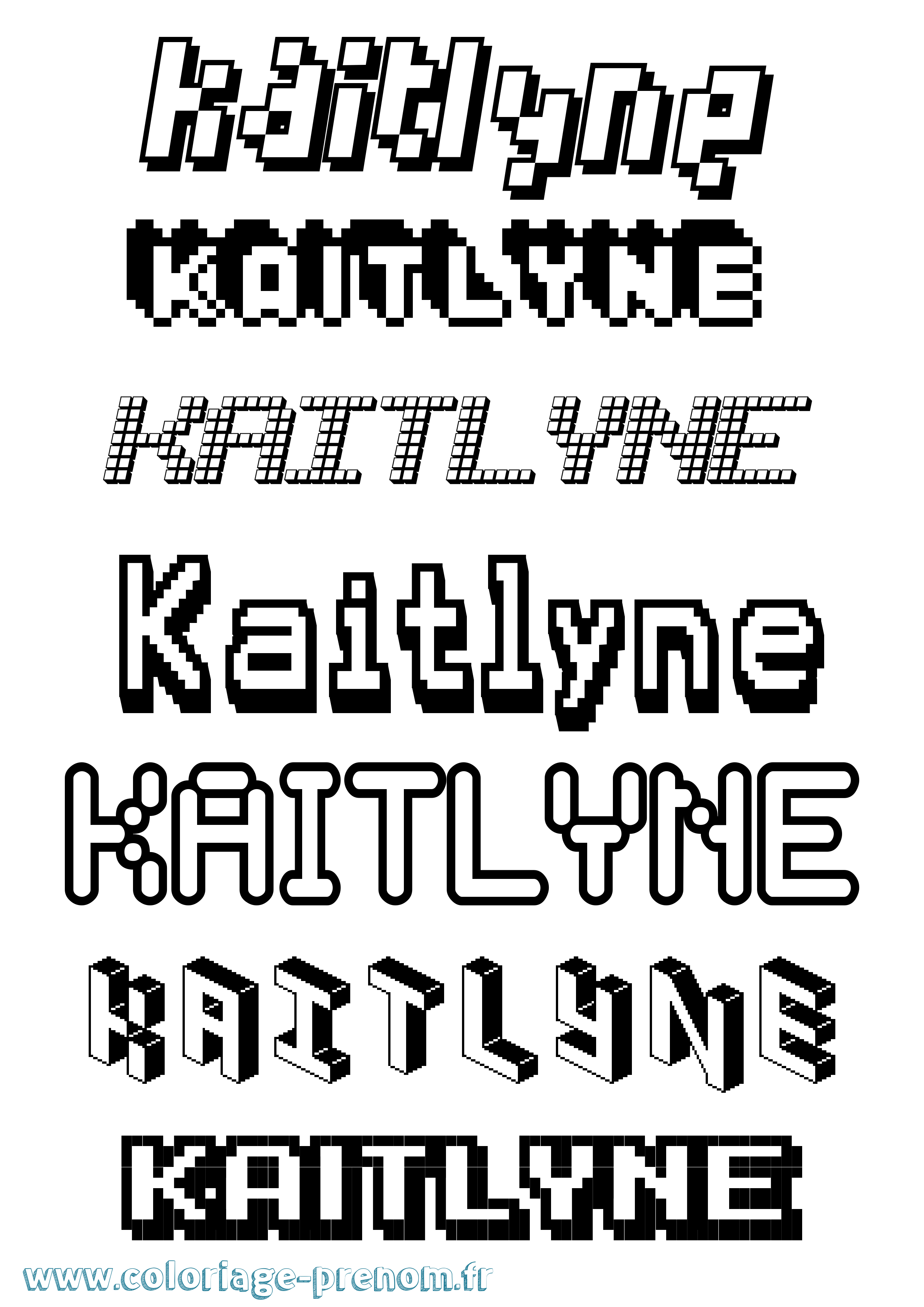 Coloriage Kaitlyne Pixel Coloriage prénom Kaitlyne Pixel