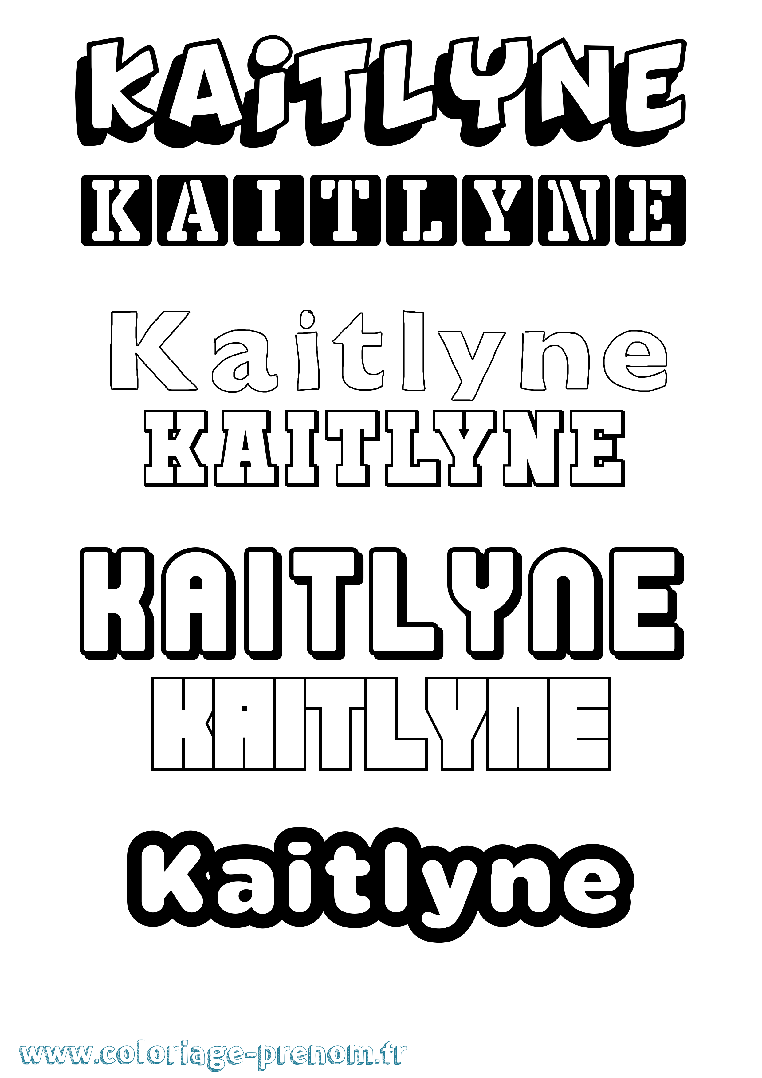 Coloriage Kaitlyne Simple Coloriage prénom Kaitlyne Simple