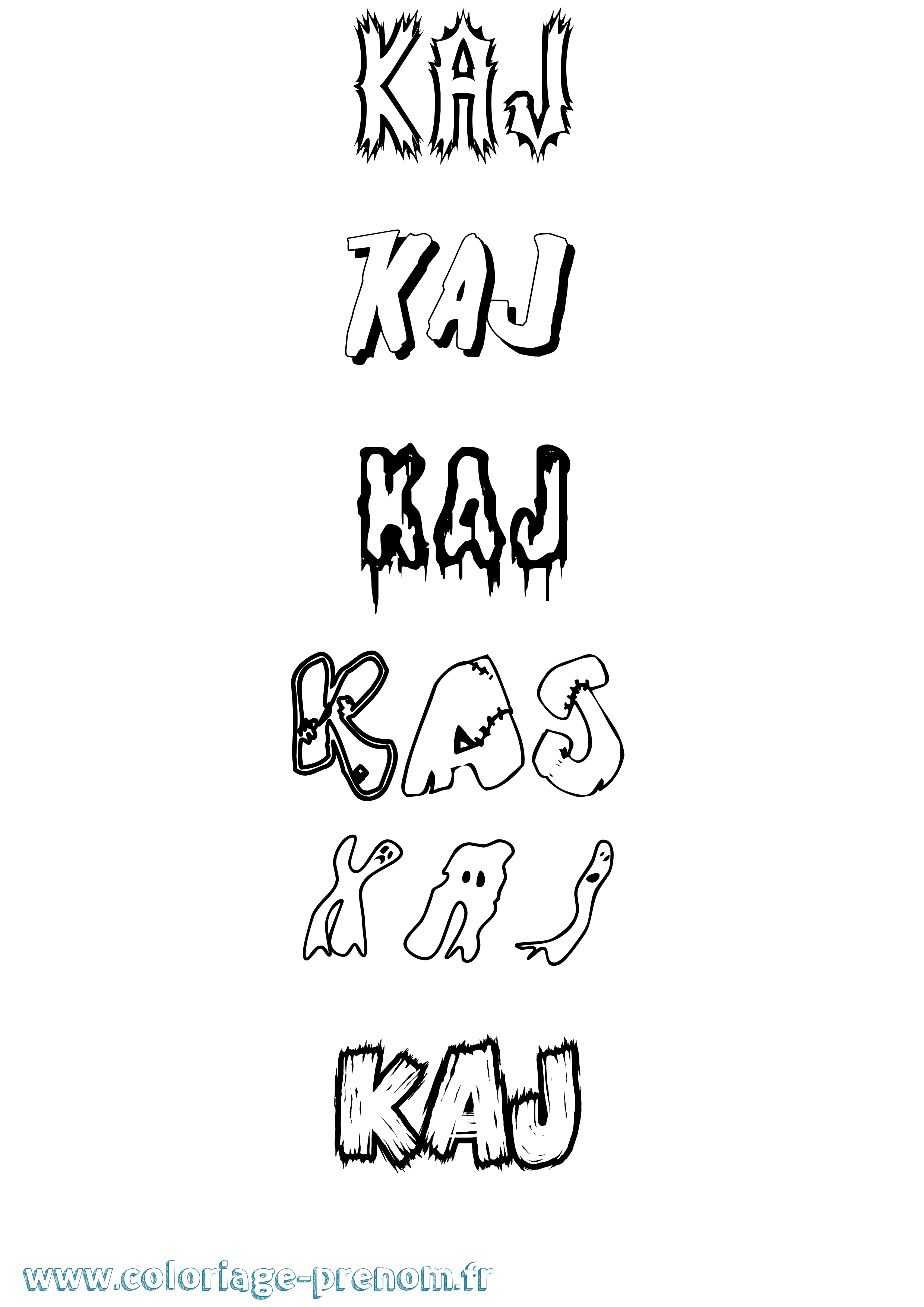 Coloriage Kaj Frisson Coloriage prénom Kaj Frisson