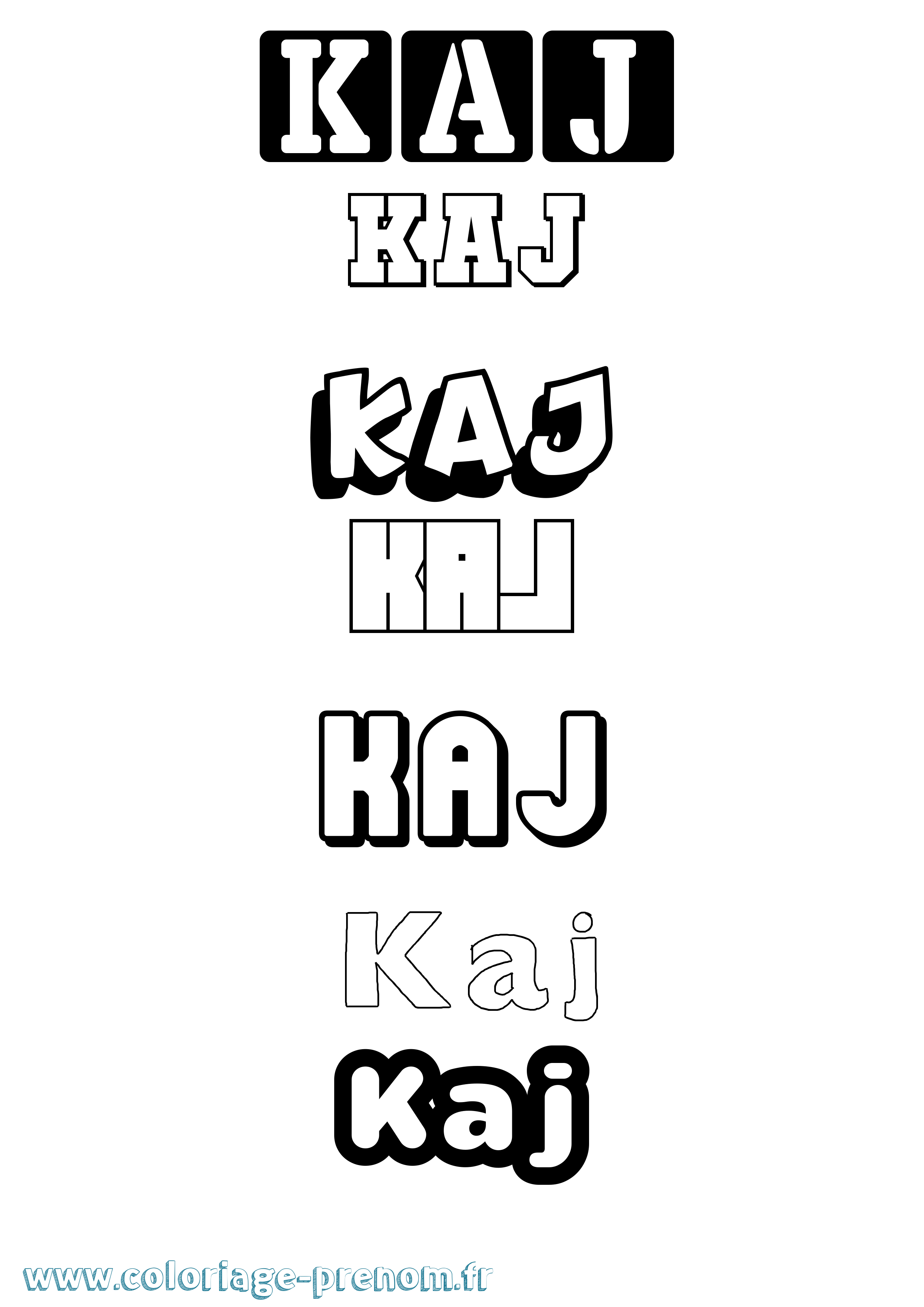 Coloriage Kaj Simple Coloriage prénom Kaj Simple