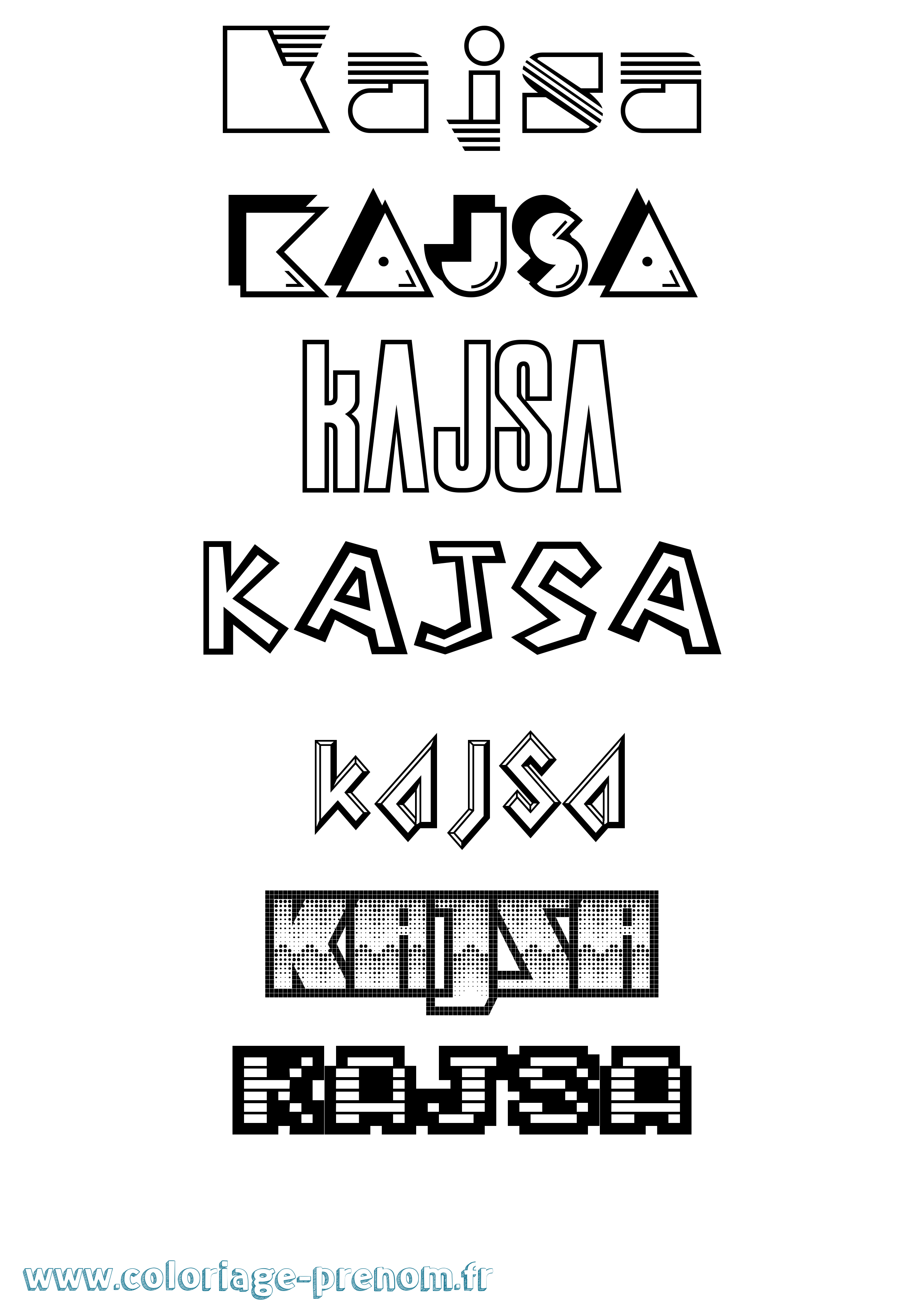 Coloriage Kajsa Jeux Vidéos Coloriage prénom Kajsa Jeux Vidéos