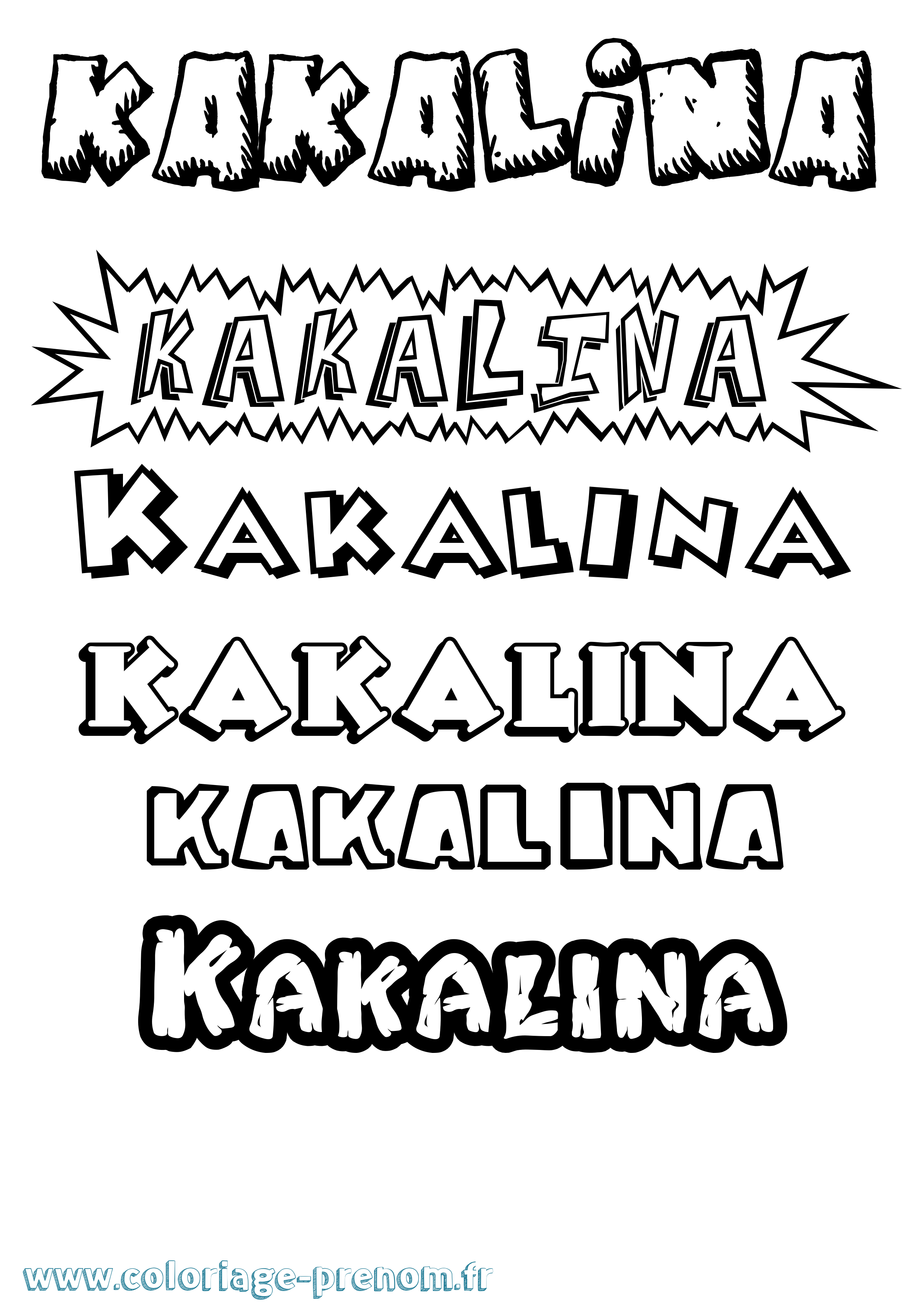 Coloriage Kakalina Dessin Animé Coloriage prénom Kakalina Dessin Animé