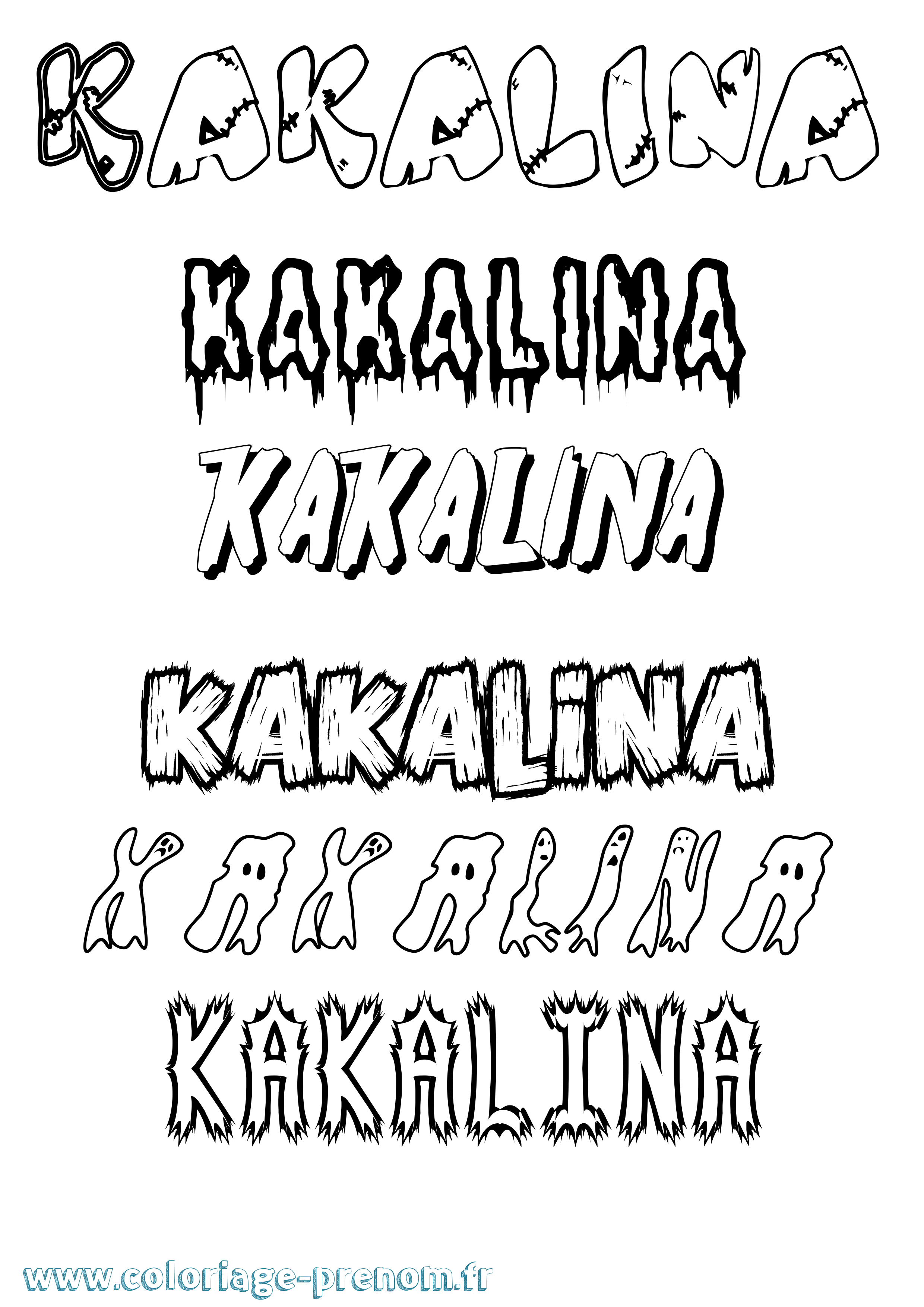 Coloriage Kakalina Frisson Coloriage prénom Kakalina Frisson