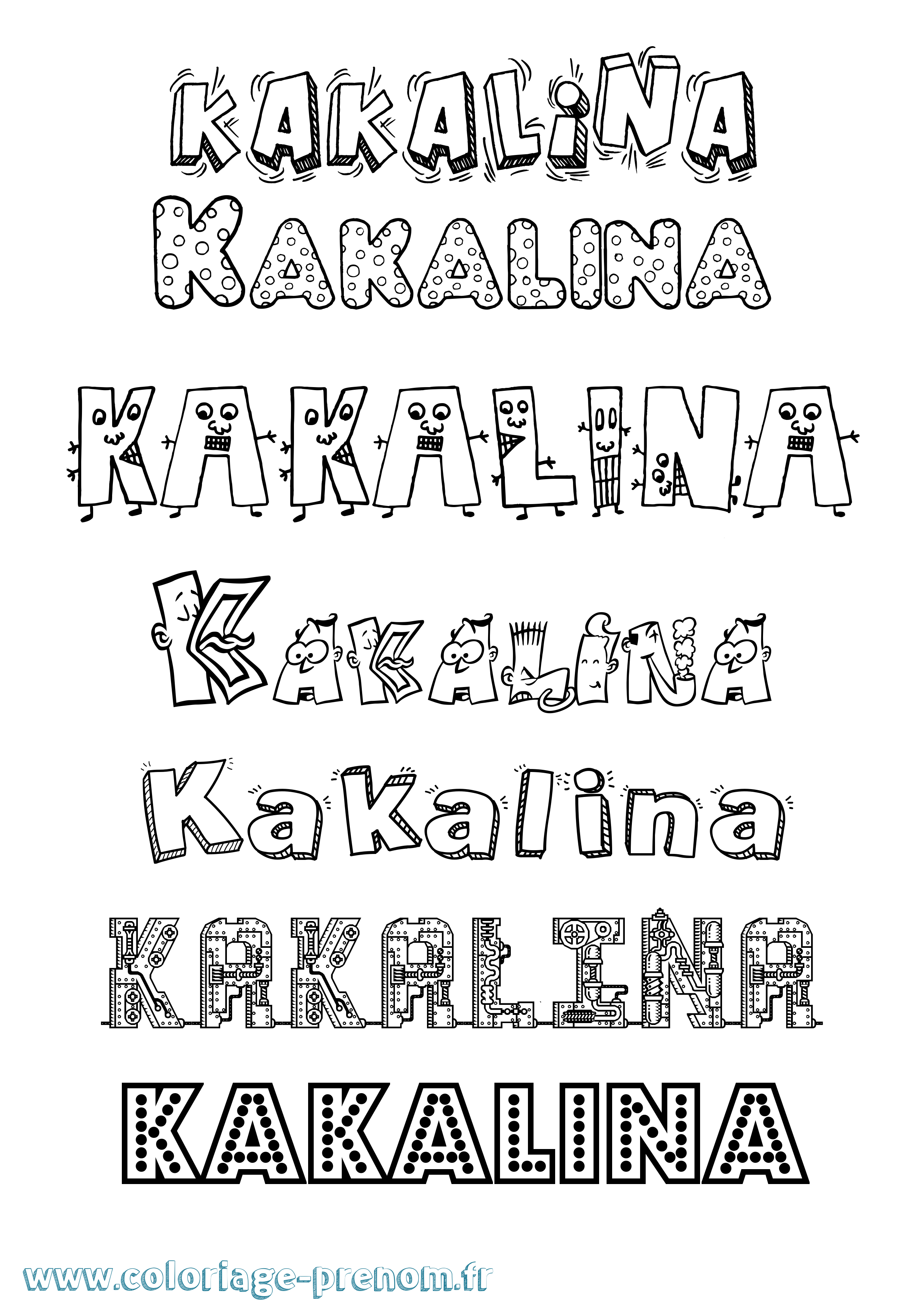 Coloriage Kakalina Fun Coloriage prénom Kakalina Fun