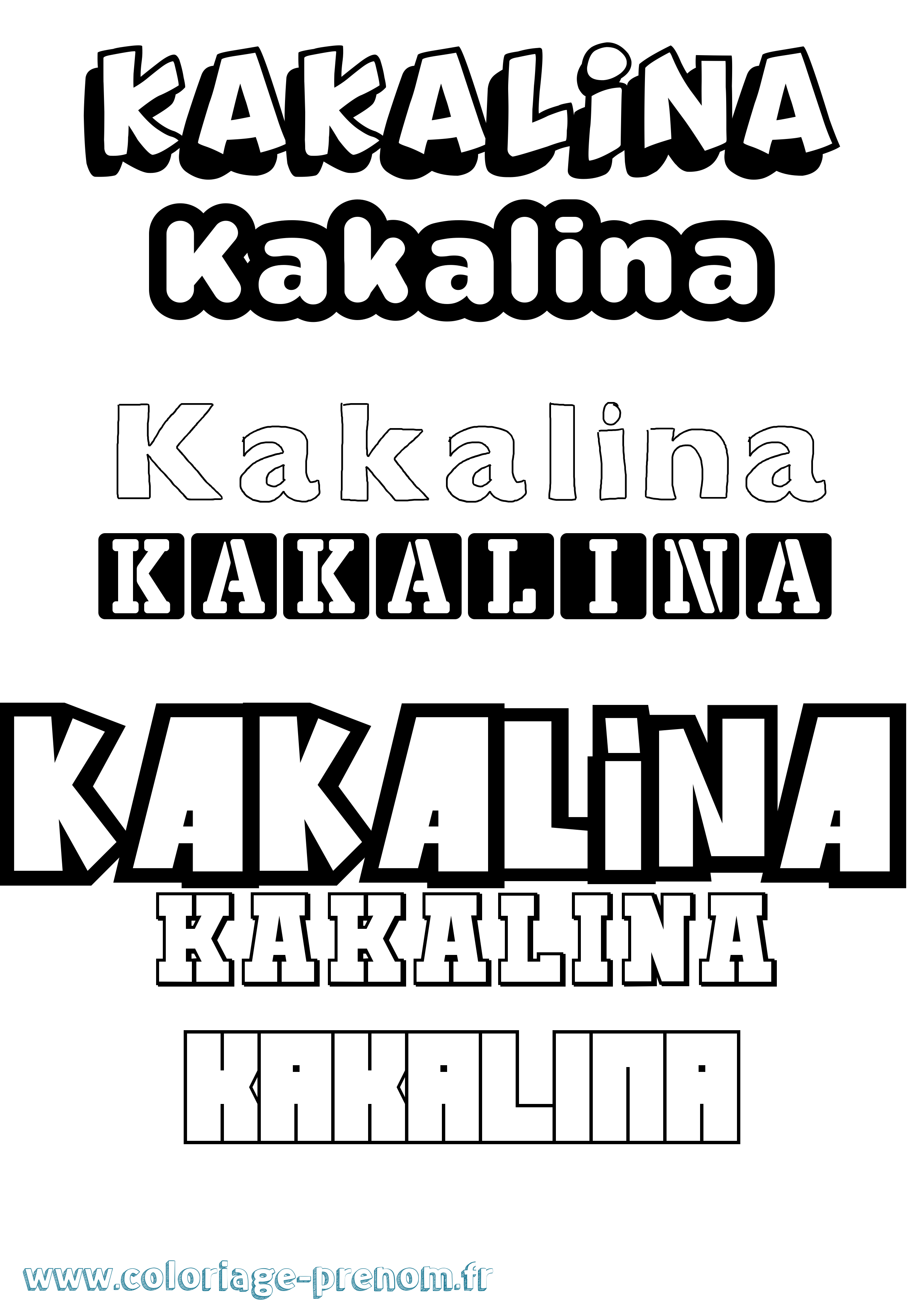 Coloriage Kakalina Simple Coloriage prénom Kakalina Simple