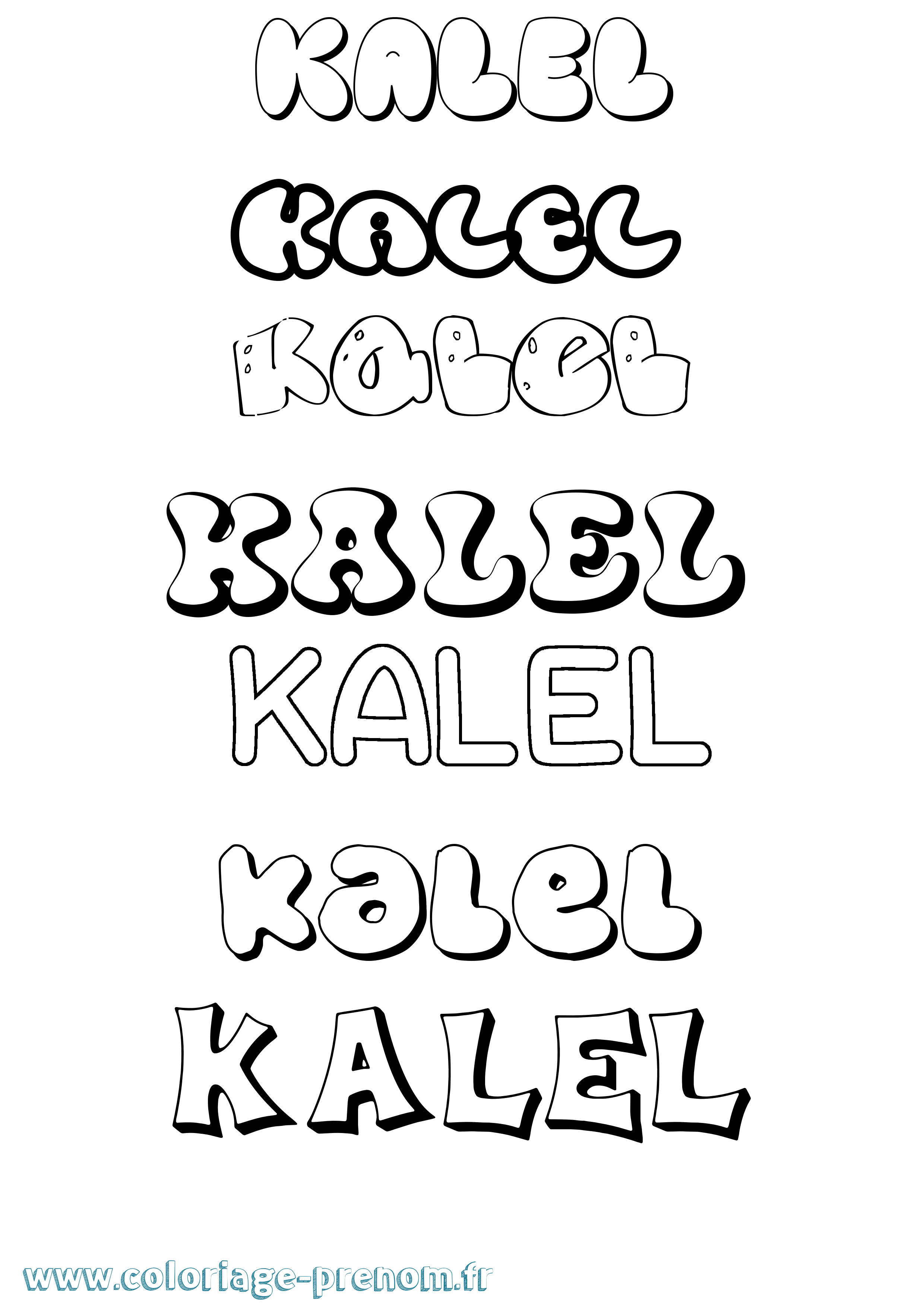 Coloriage Kalel Bubble Coloriage prénom Kalel Bubble