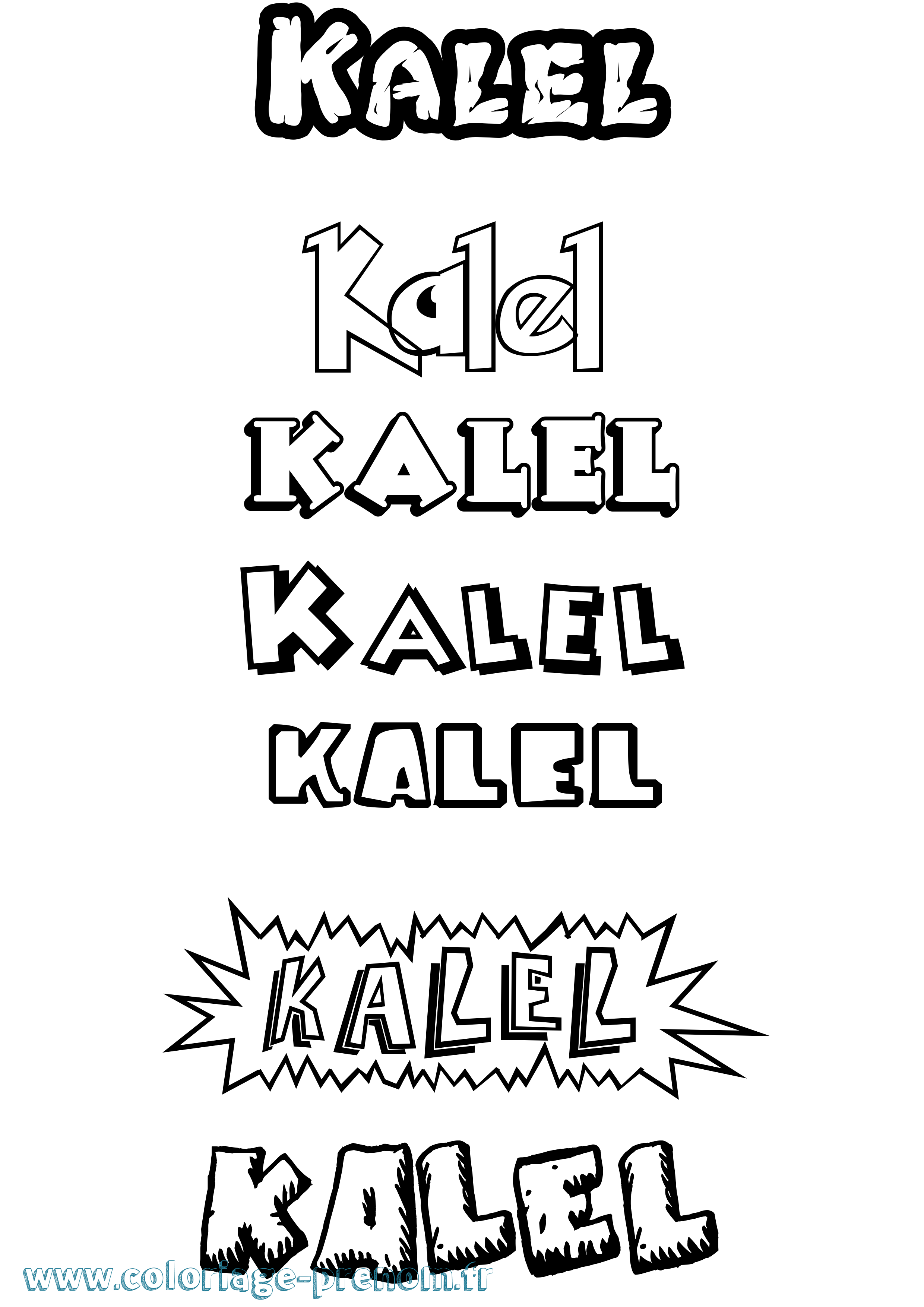 Coloriage Kalel Dessin Animé Coloriage prénom Kalel Dessin Animé
