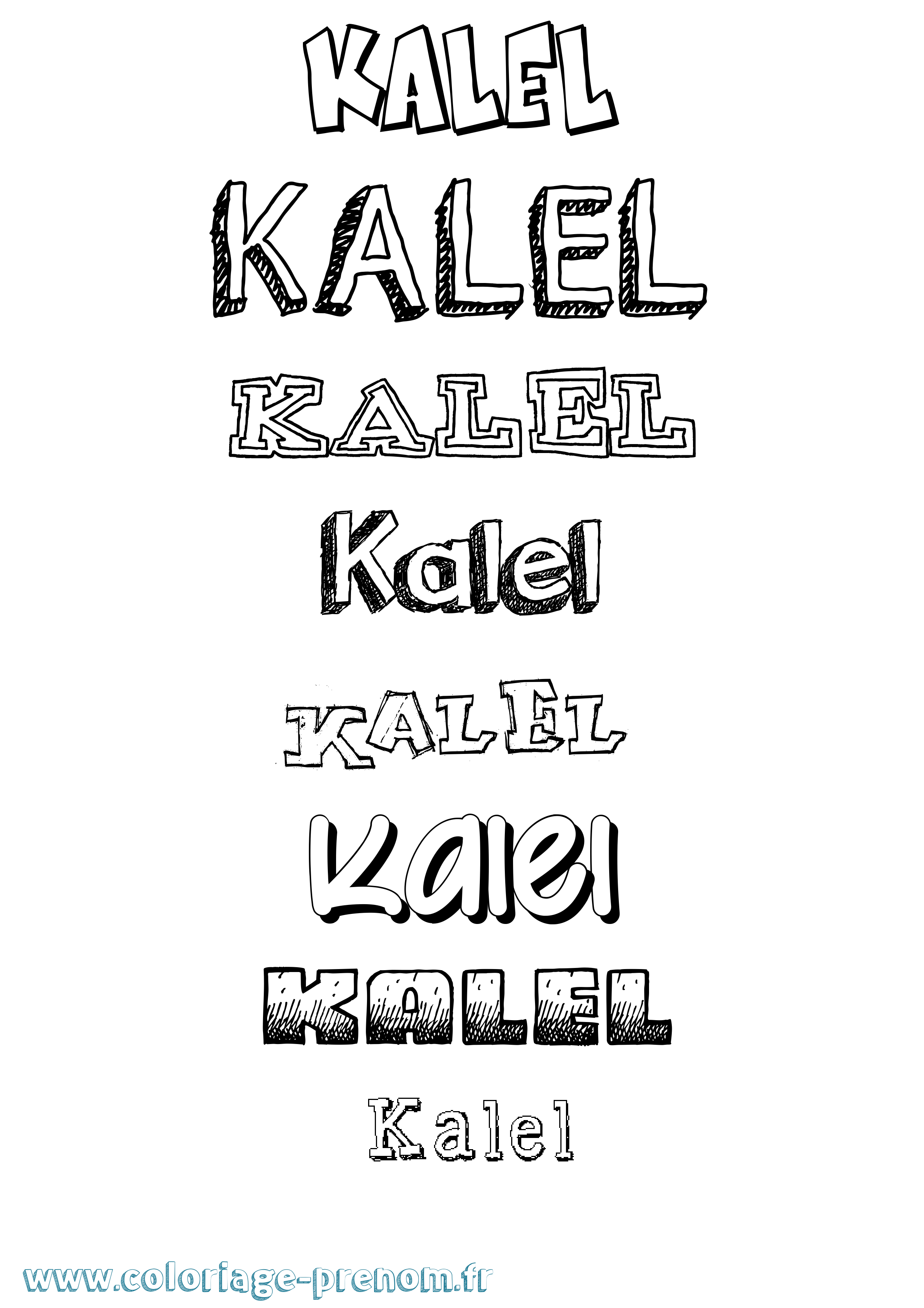 Coloriage Kalel Dessiné Coloriage prénom Kalel Dessiné