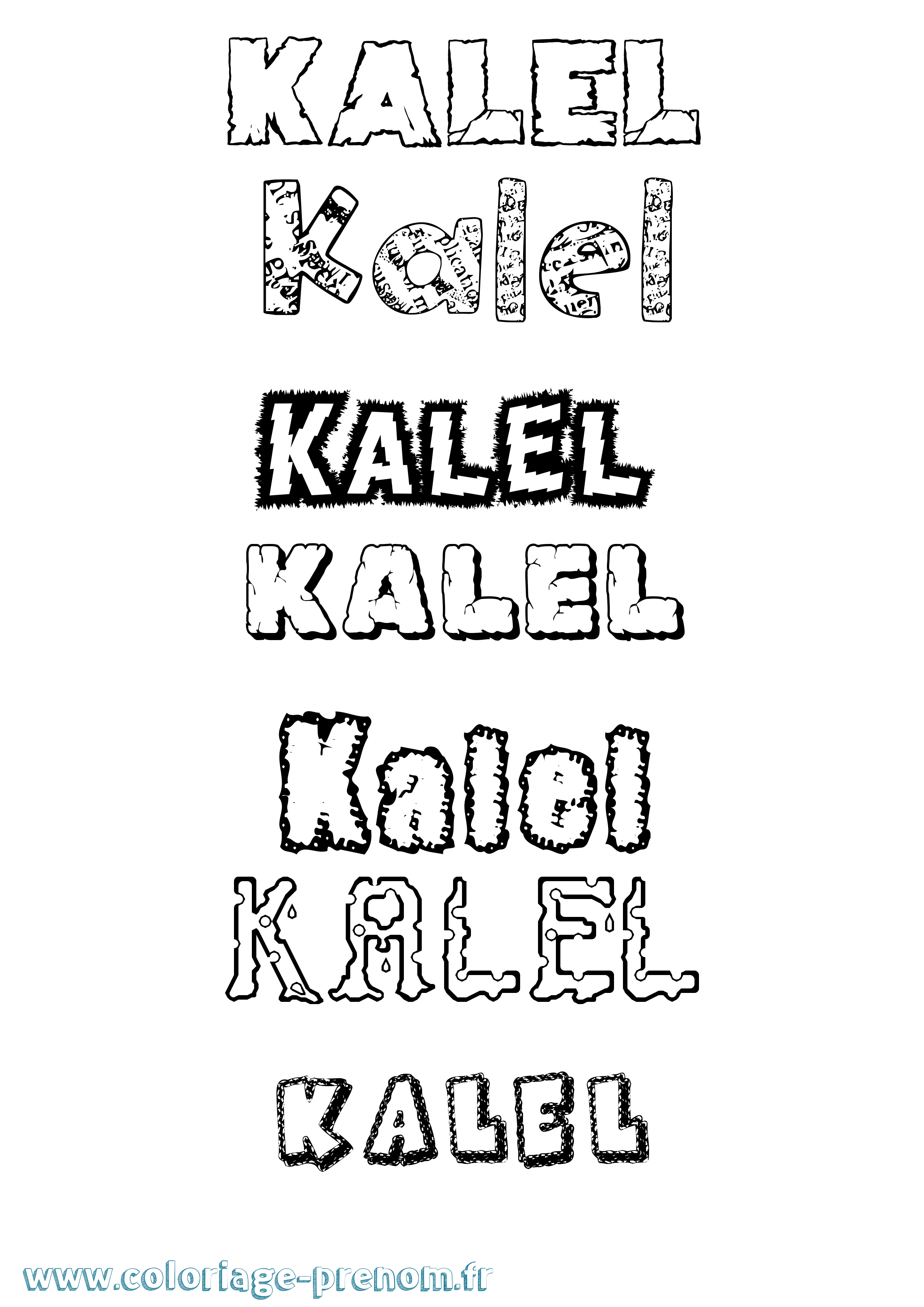 Coloriage Kalel Destructuré Coloriage prénom Kalel Destructuré