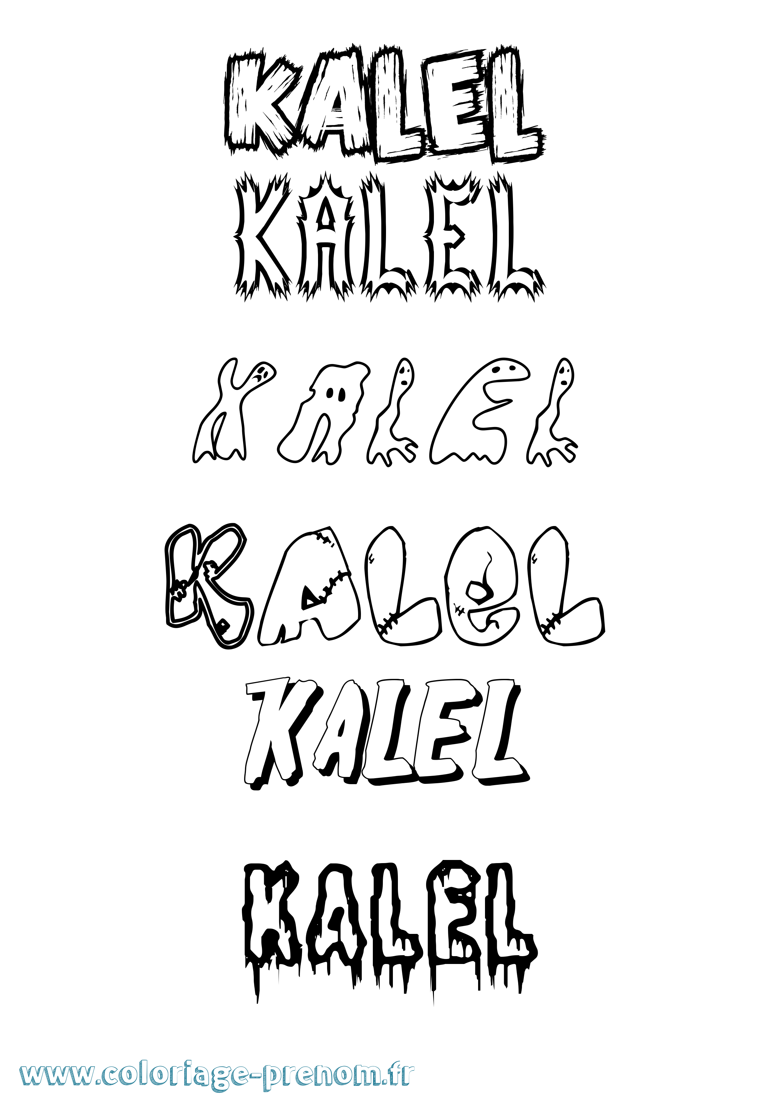 Coloriage Kalel Frisson Coloriage prénom Kalel Frisson