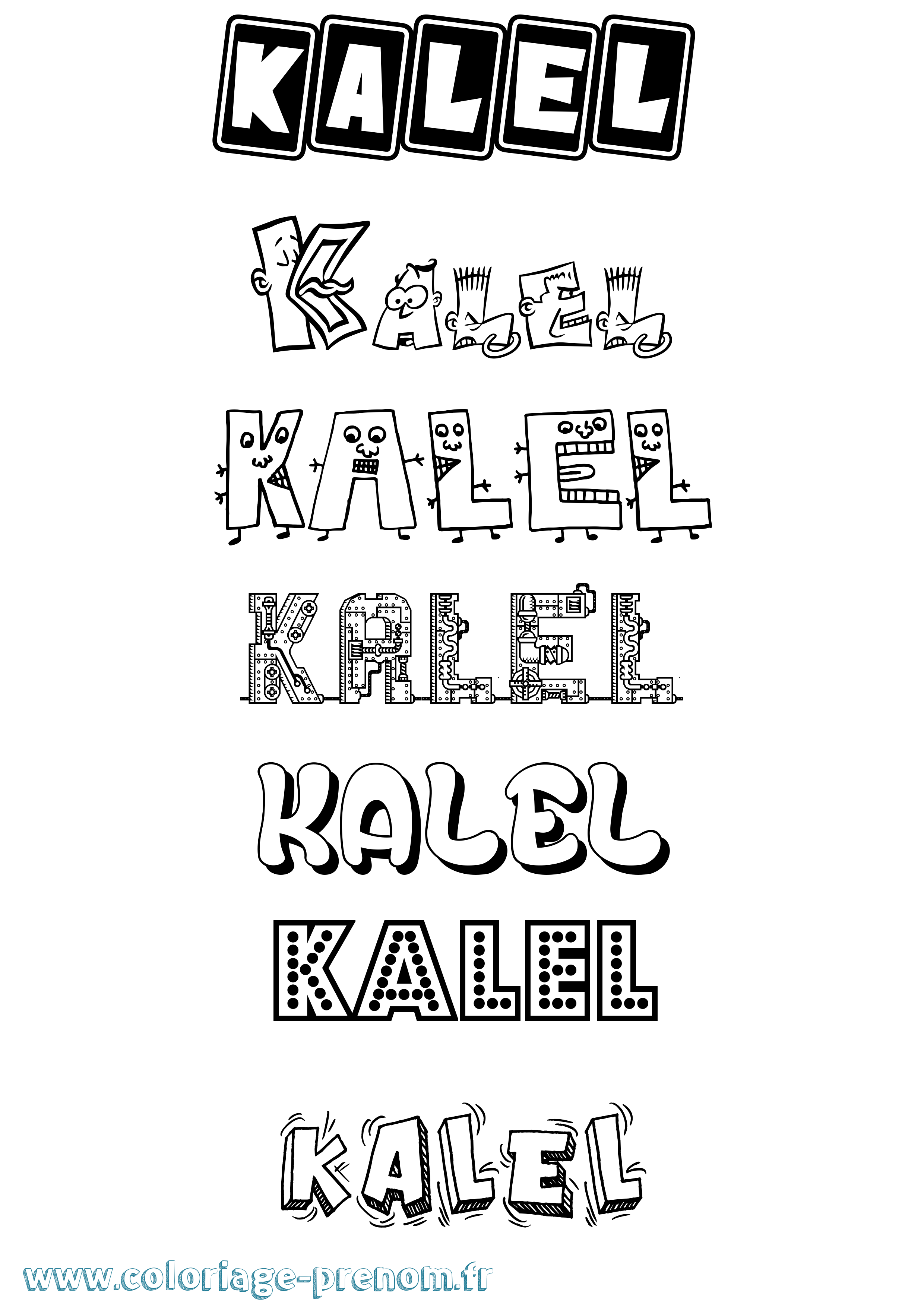 Coloriage Kalel Fun Coloriage prénom Kalel Fun