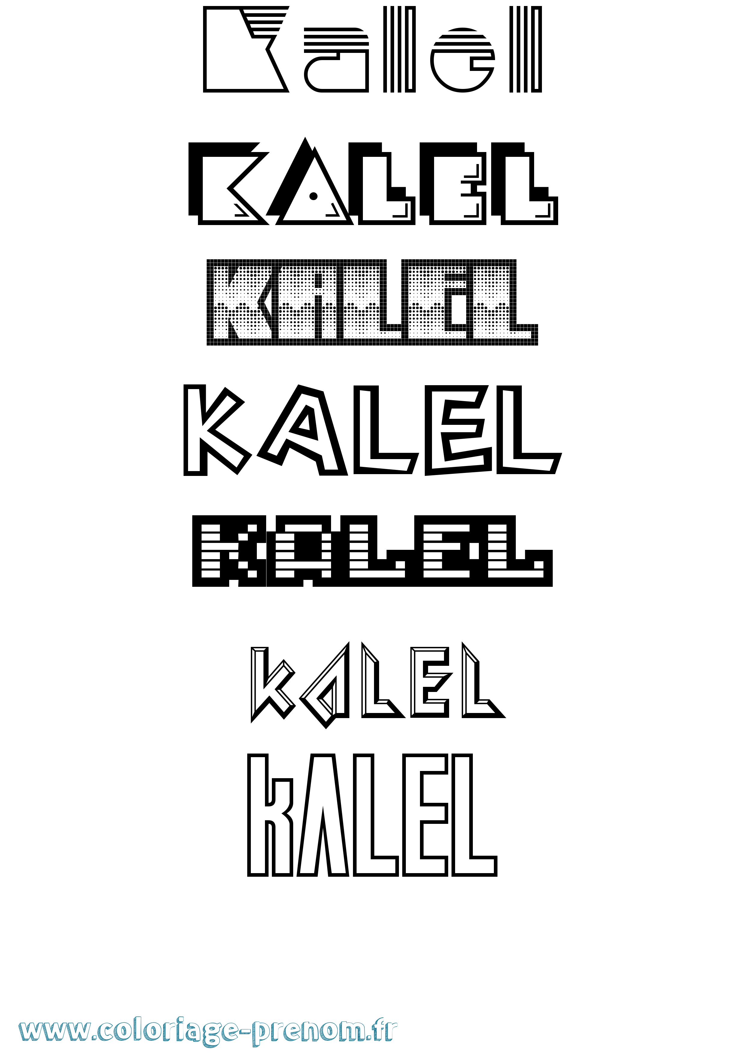 Coloriage Kalel Jeux Vidéos Coloriage prénom Kalel Jeux Vidéos