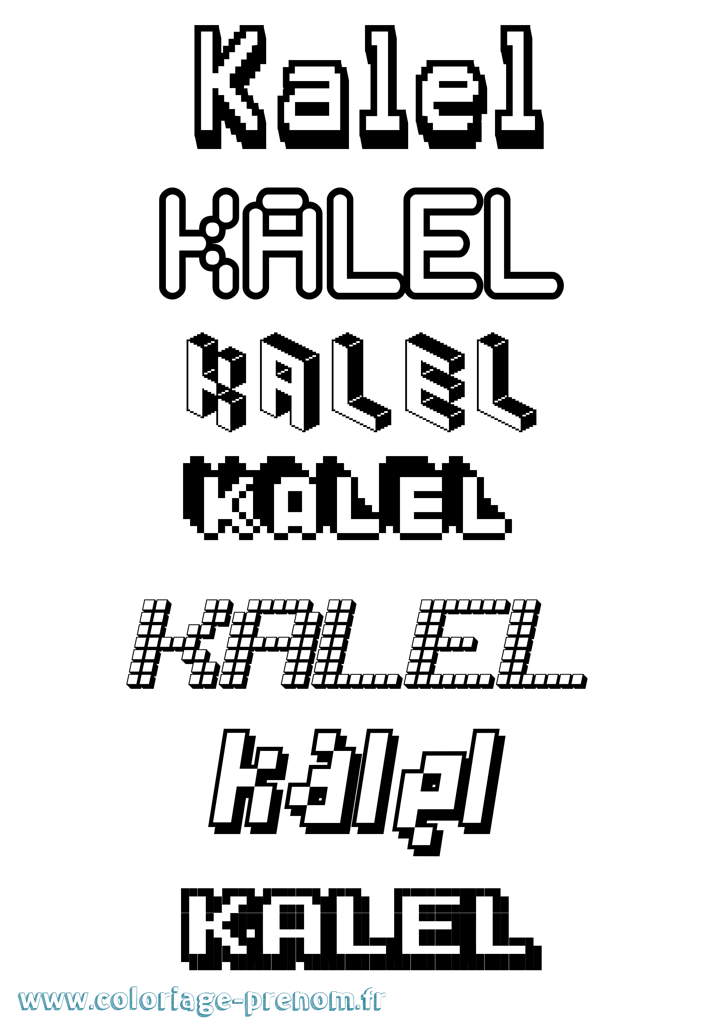 Coloriage Kalel Pixel Coloriage prénom Kalel Pixel
