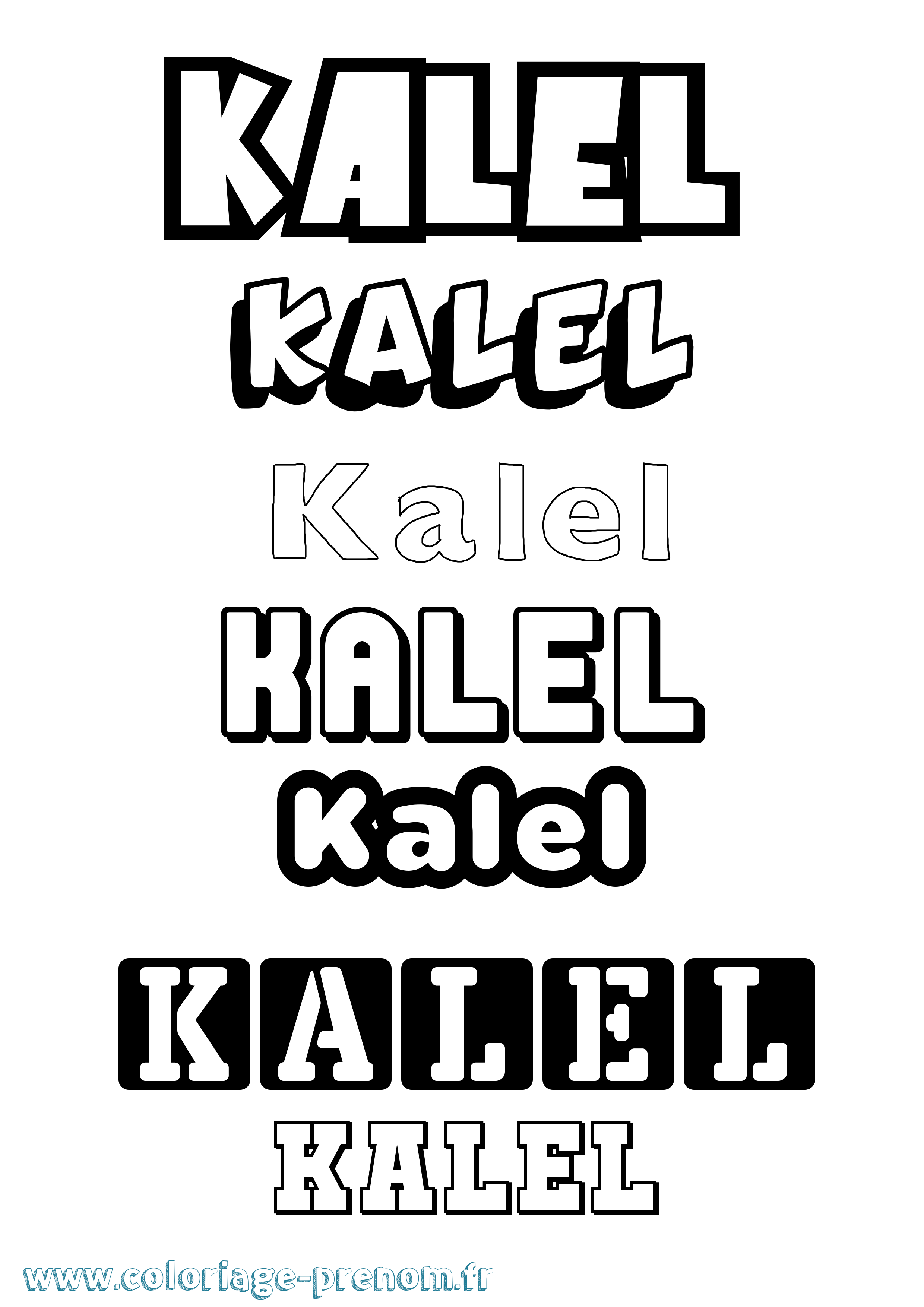 Coloriage Kalel Simple Coloriage prénom Kalel Simple