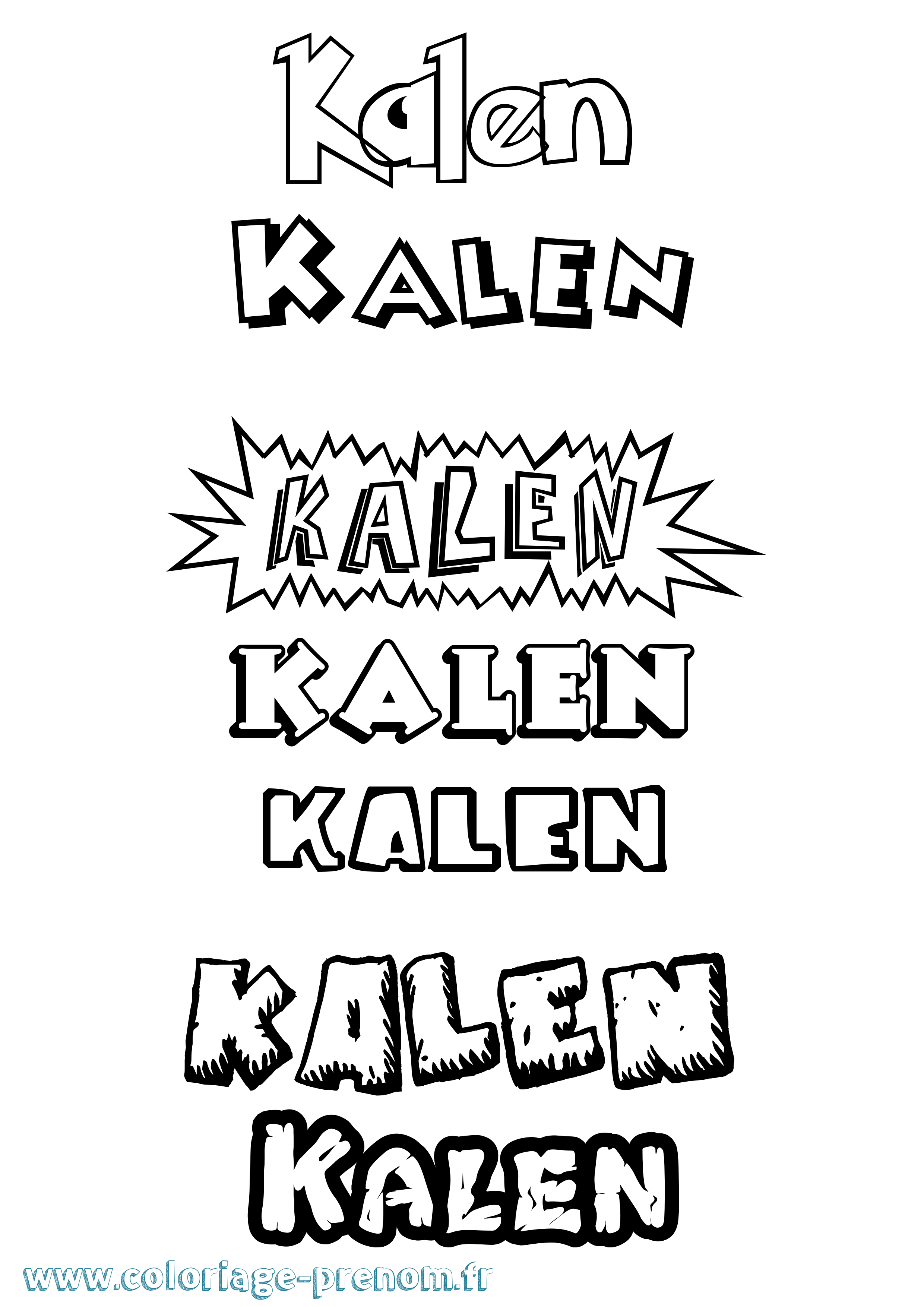 Coloriage Kalen Dessin Animé Coloriage prénom Kalen Dessin Animé