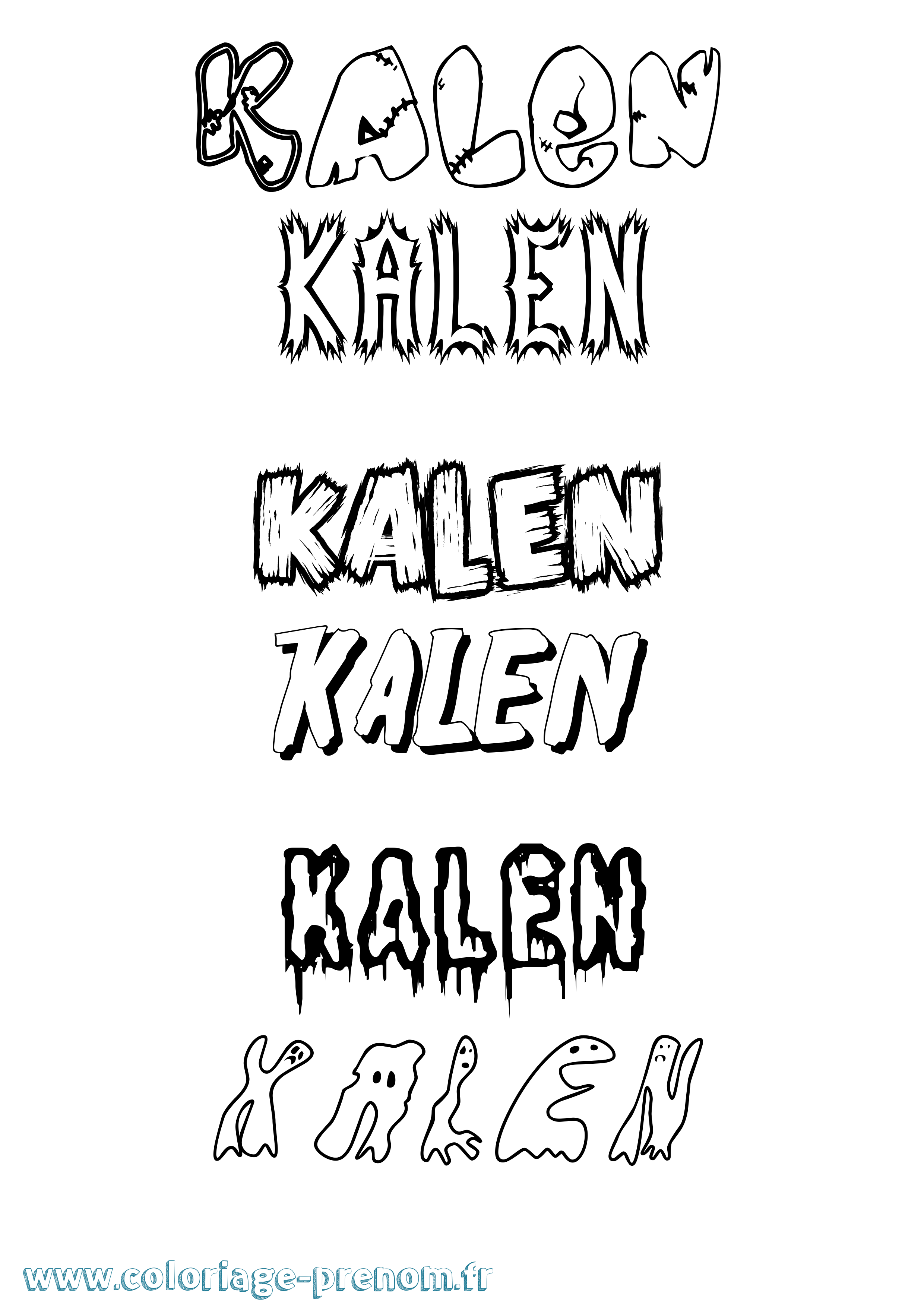 Coloriage Kalen Frisson Coloriage prénom Kalen Frisson