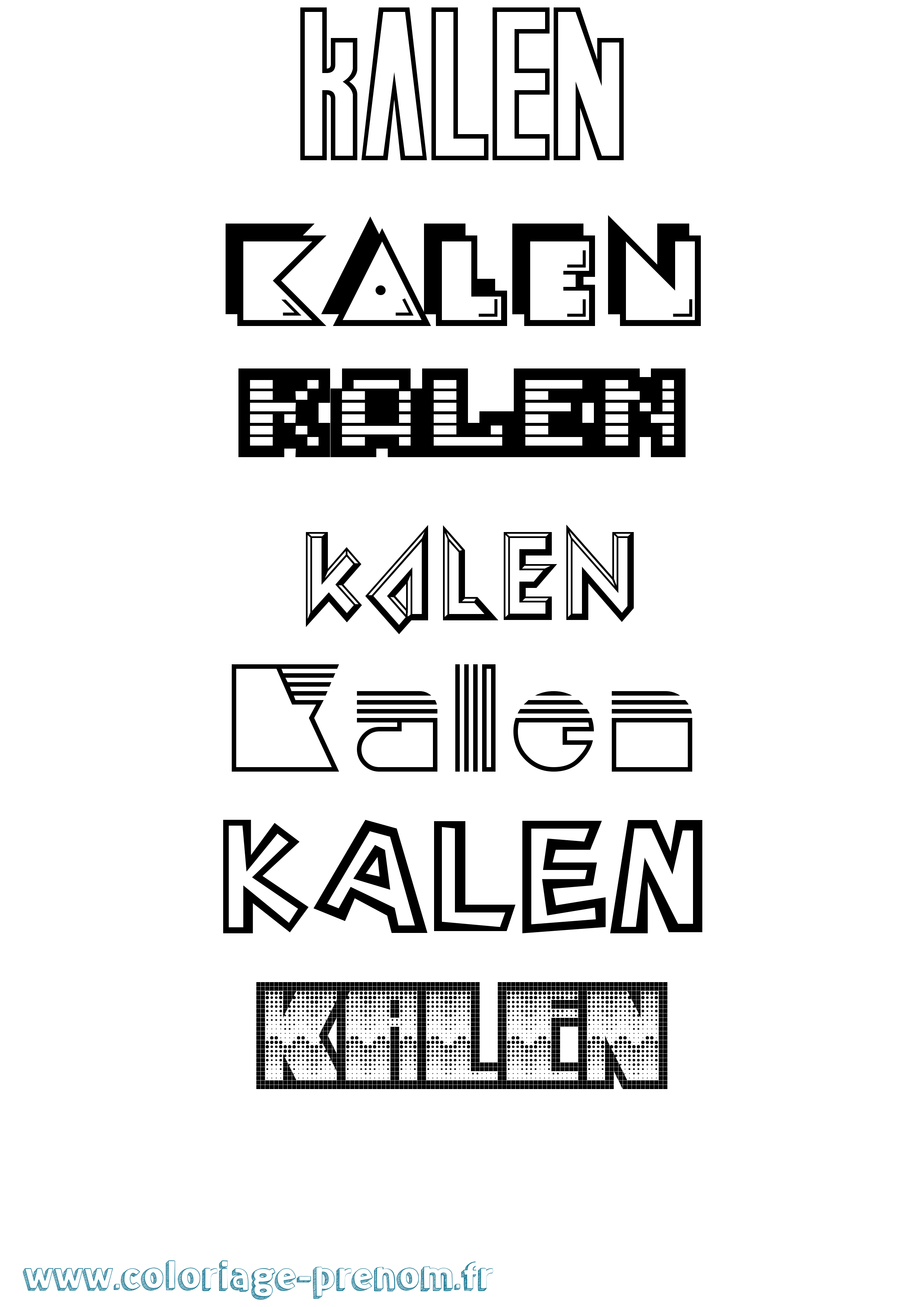 Coloriage Kalen Jeux Vidéos Coloriage prénom Kalen Jeux Vidéos