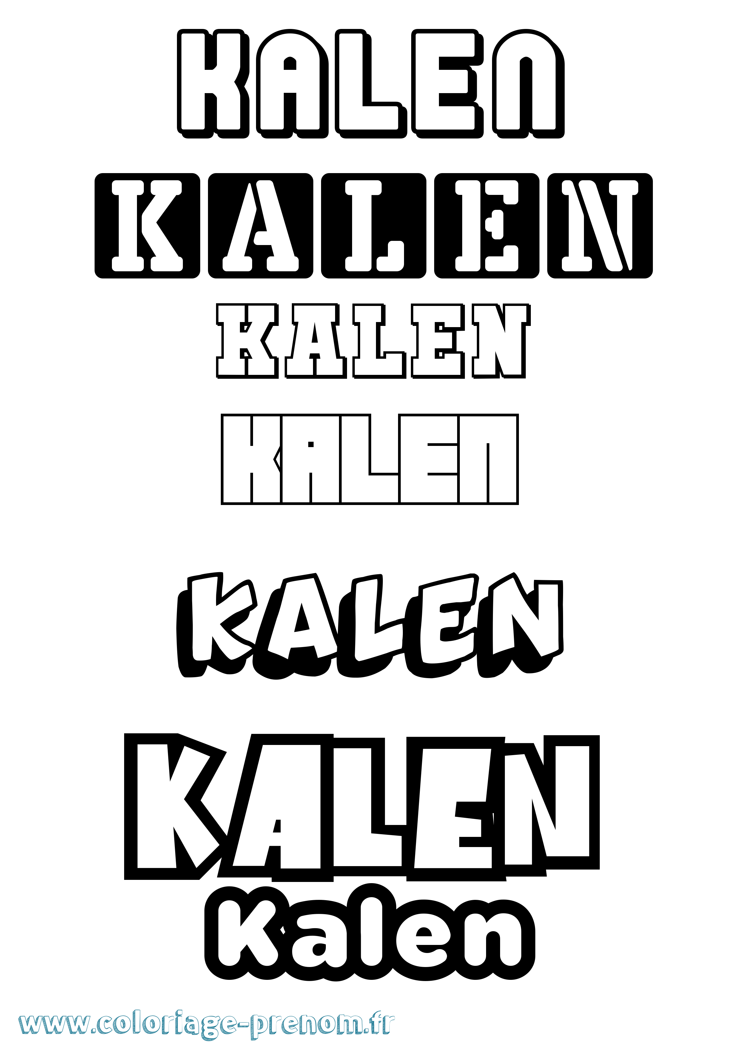 Coloriage Kalen Simple Coloriage prénom Kalen Simple