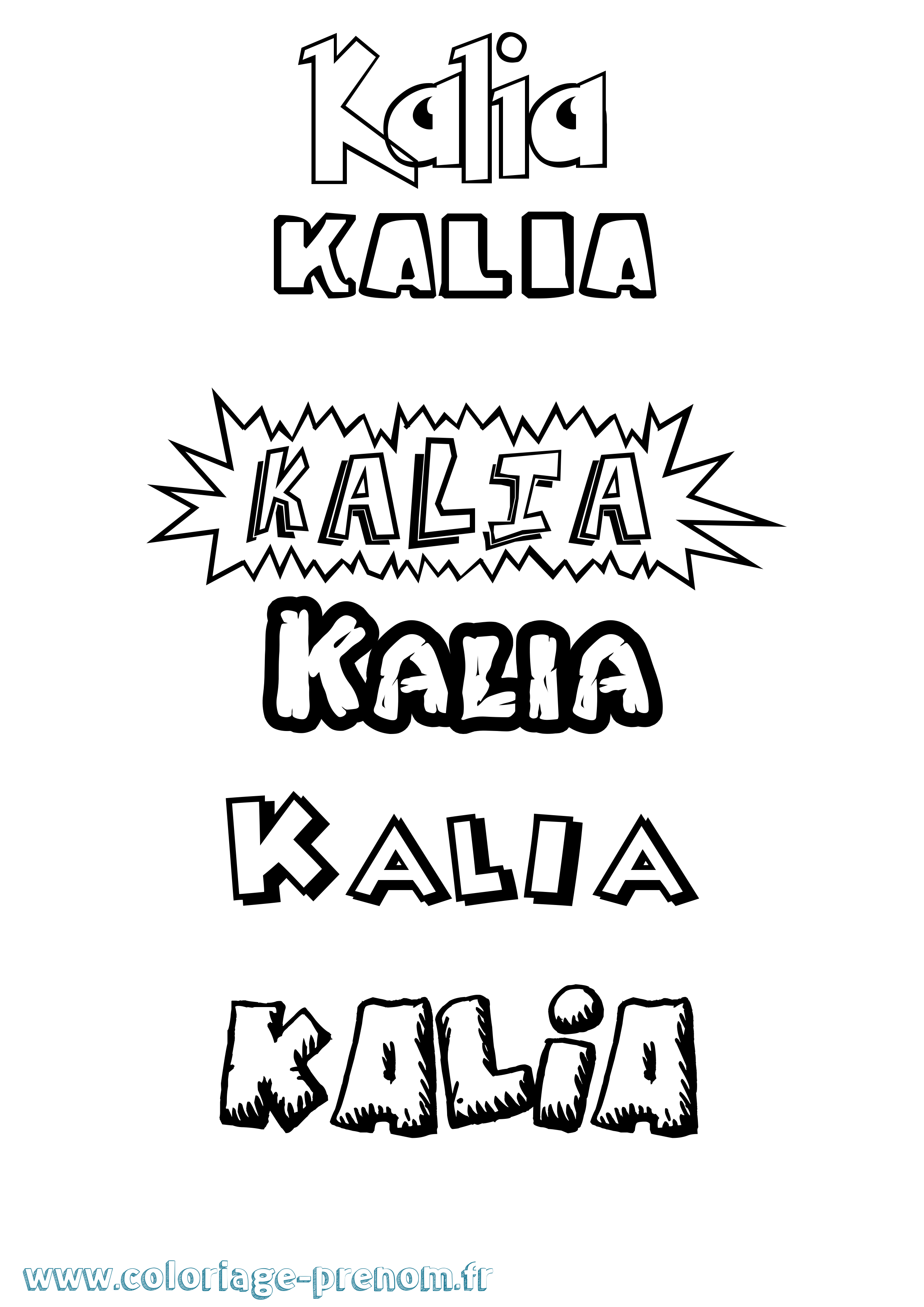 Coloriage Kalia Dessin Animé Coloriage prénom Kalia Dessin Animé
