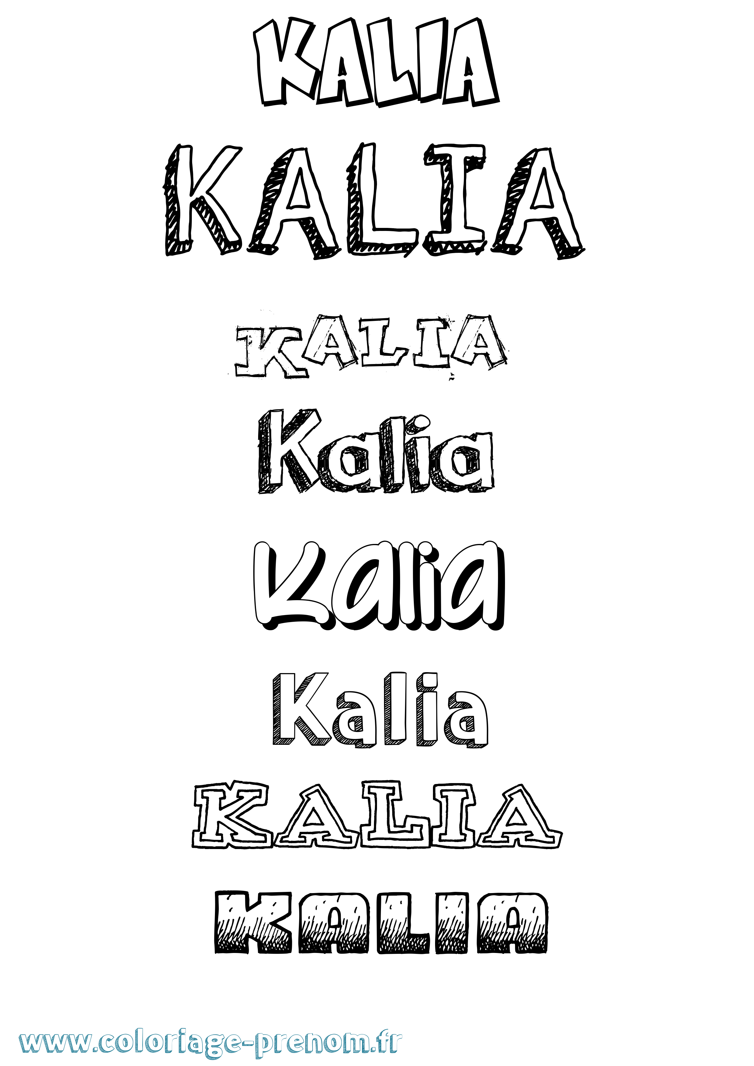 Coloriage Kalia Dessiné Coloriage prénom Kalia Dessiné
