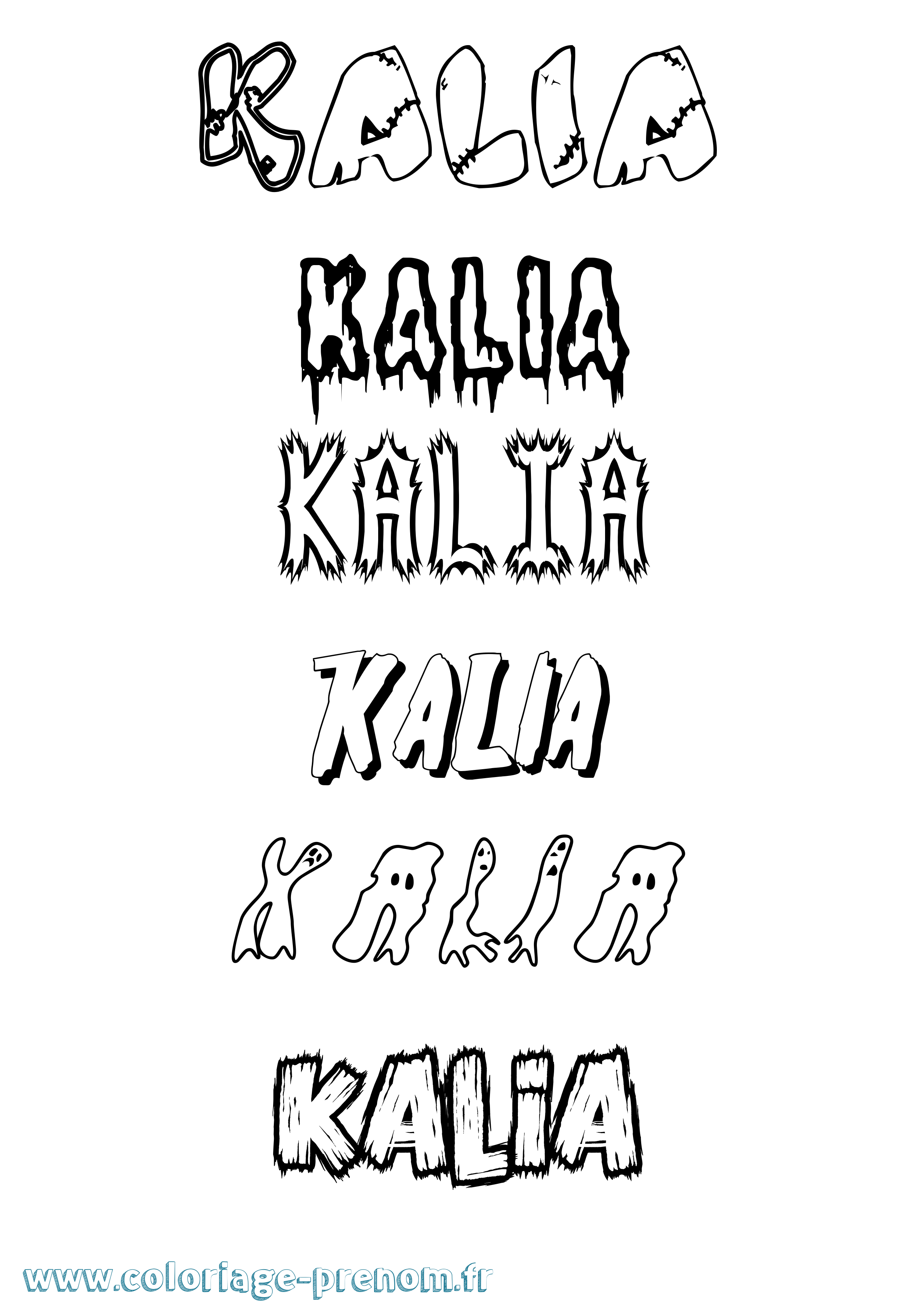 Coloriage Kalia Frisson Coloriage prénom Kalia Frisson