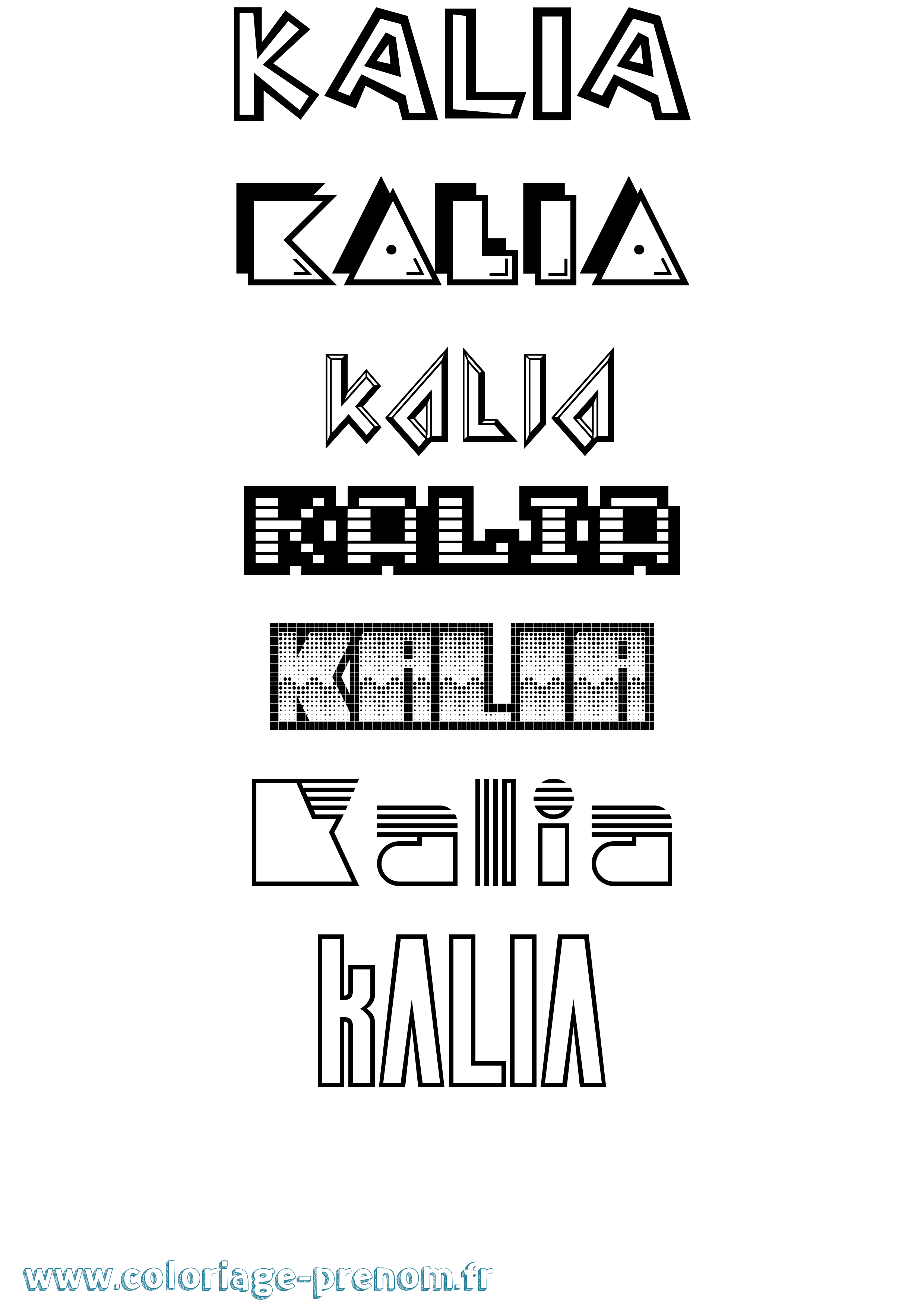 Coloriage Kalia Jeux Vidéos Coloriage prénom Kalia Jeux Vidéos