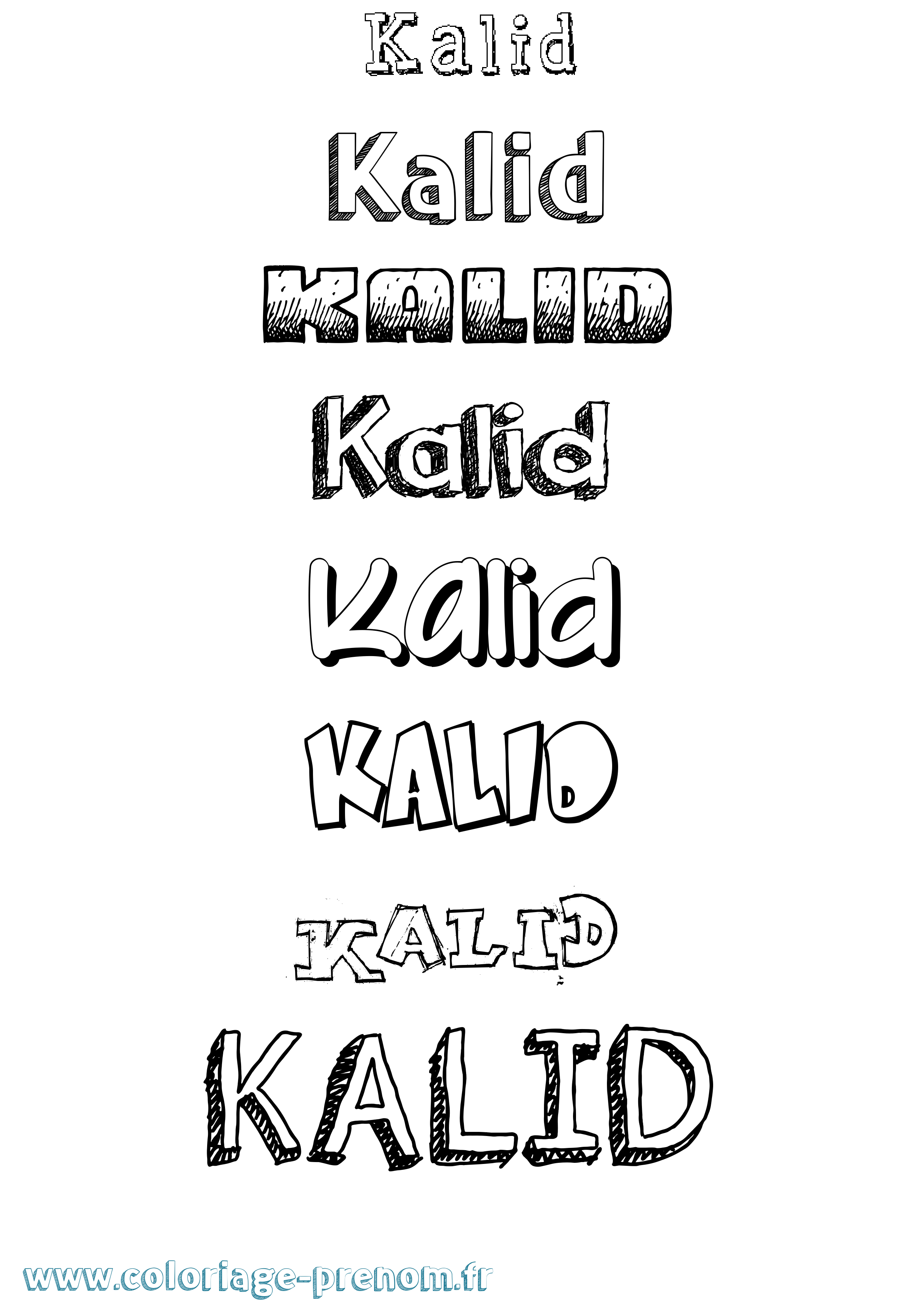 Coloriage Kalid Dessiné Coloriage prénom Kalid Dessiné