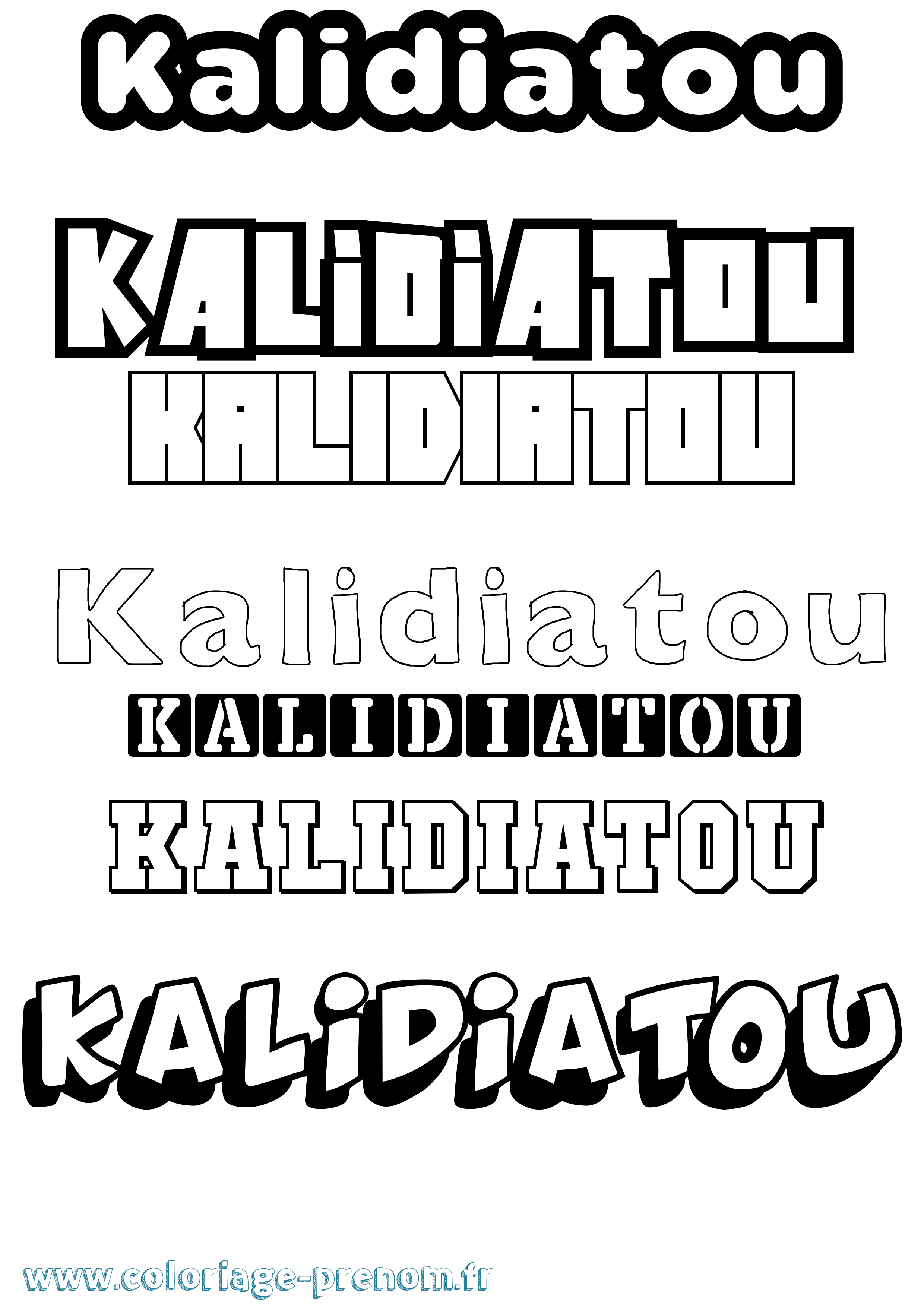Coloriage Kalidiatou Simple Coloriage prénom Kalidiatou Simple