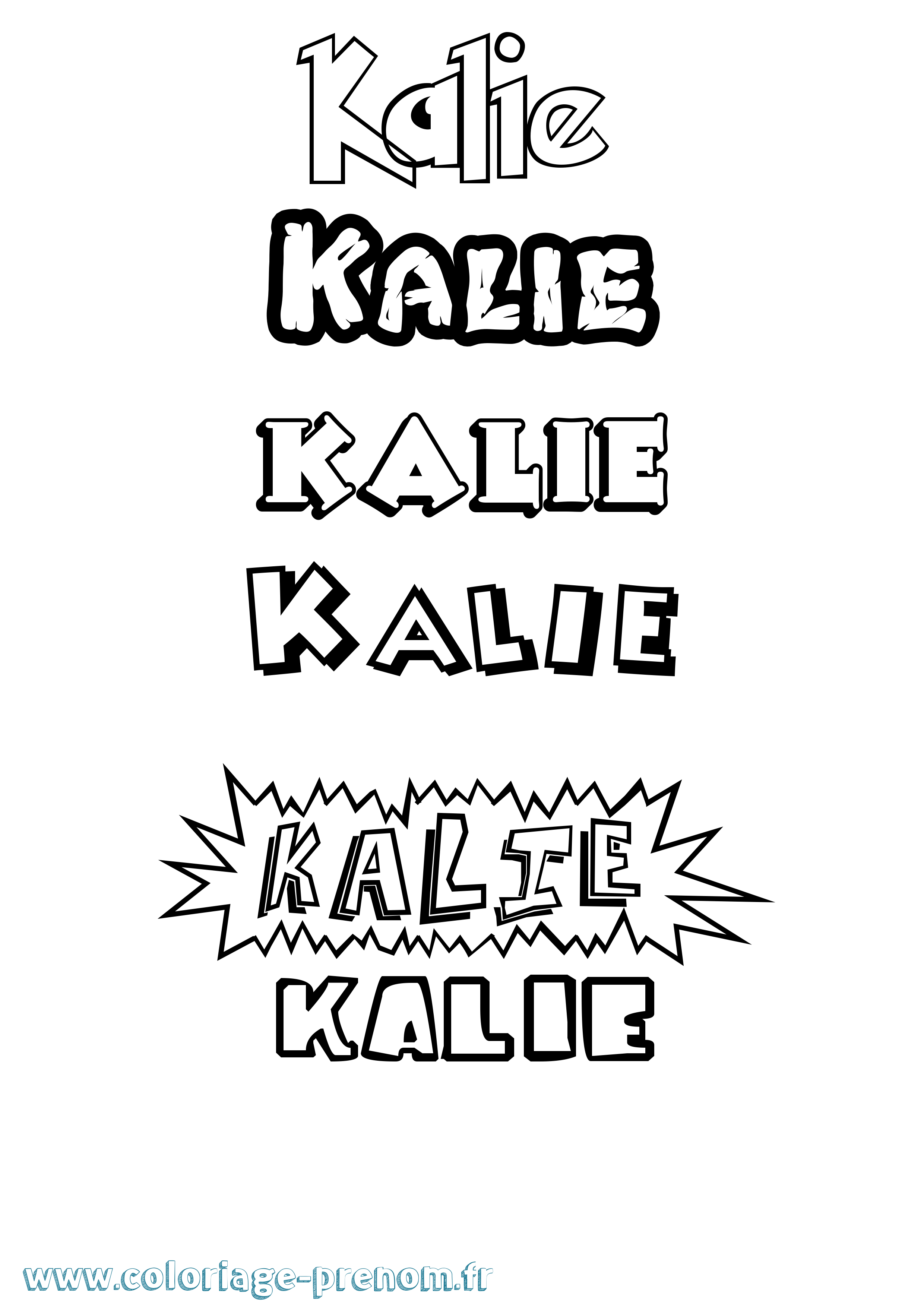 Coloriage Kalie Dessin Animé Coloriage prénom Kalie Dessin Animé