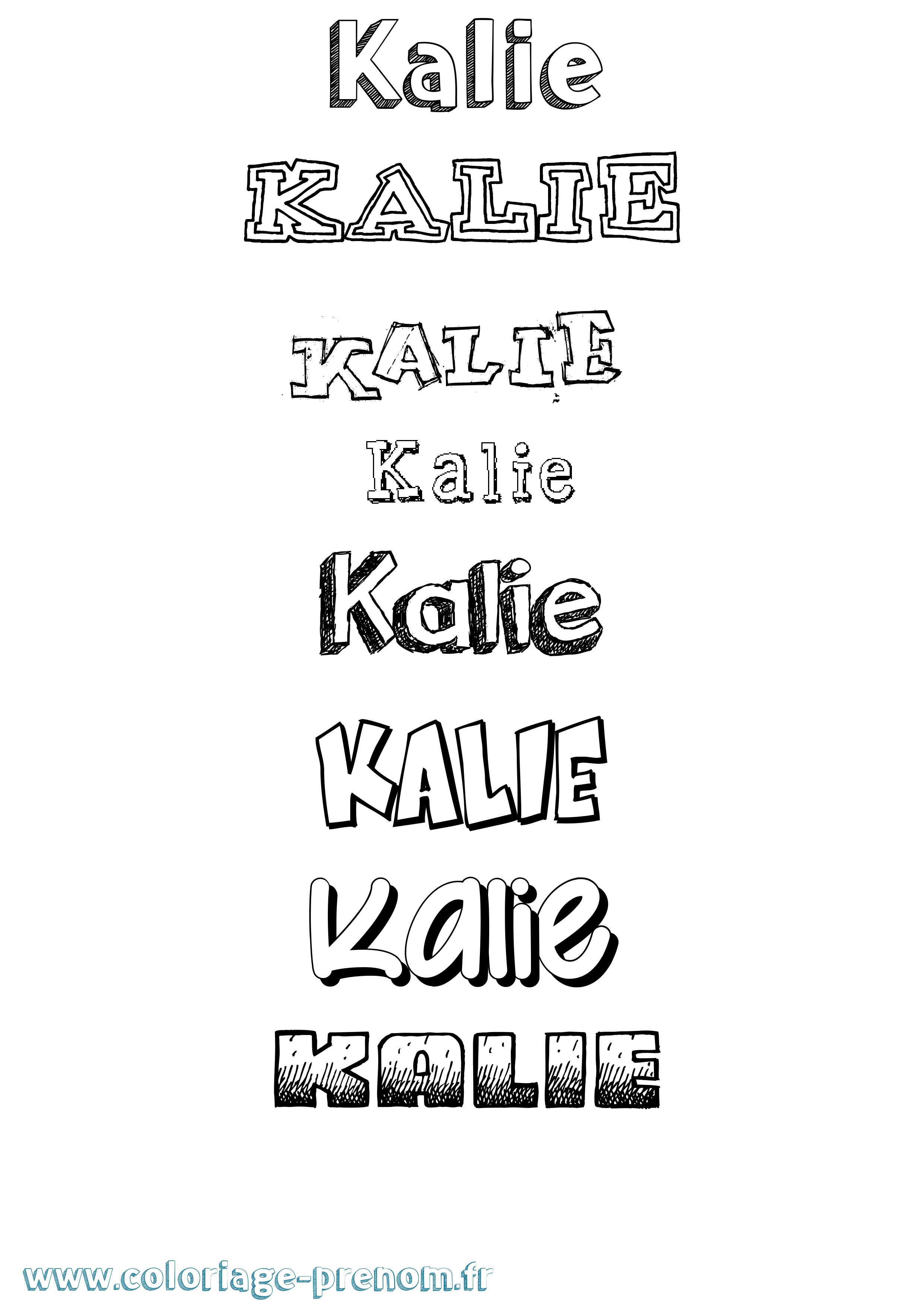 Coloriage Kalie Dessiné Coloriage prénom Kalie Dessiné