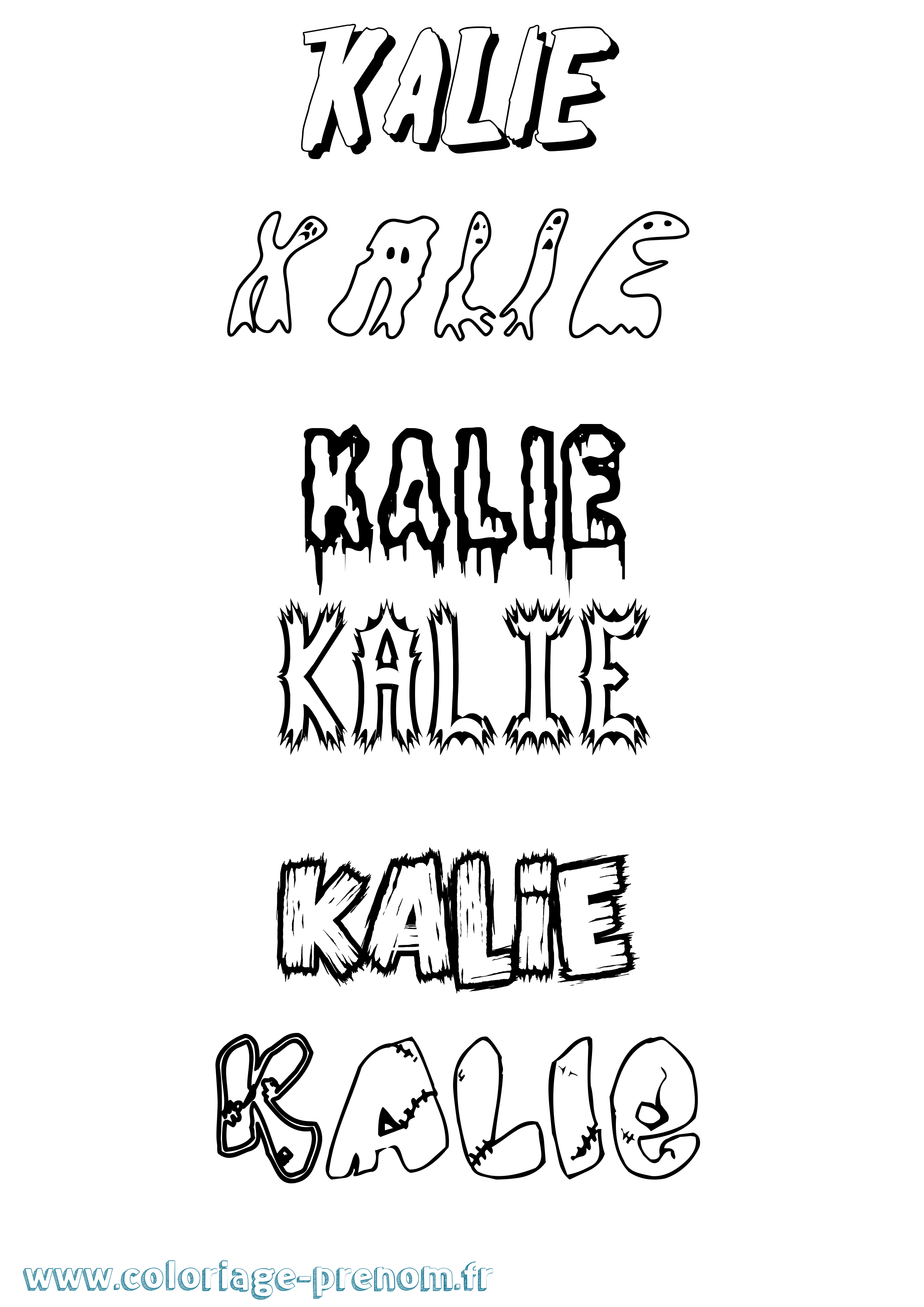 Coloriage Kalie Frisson Coloriage prénom Kalie Frisson