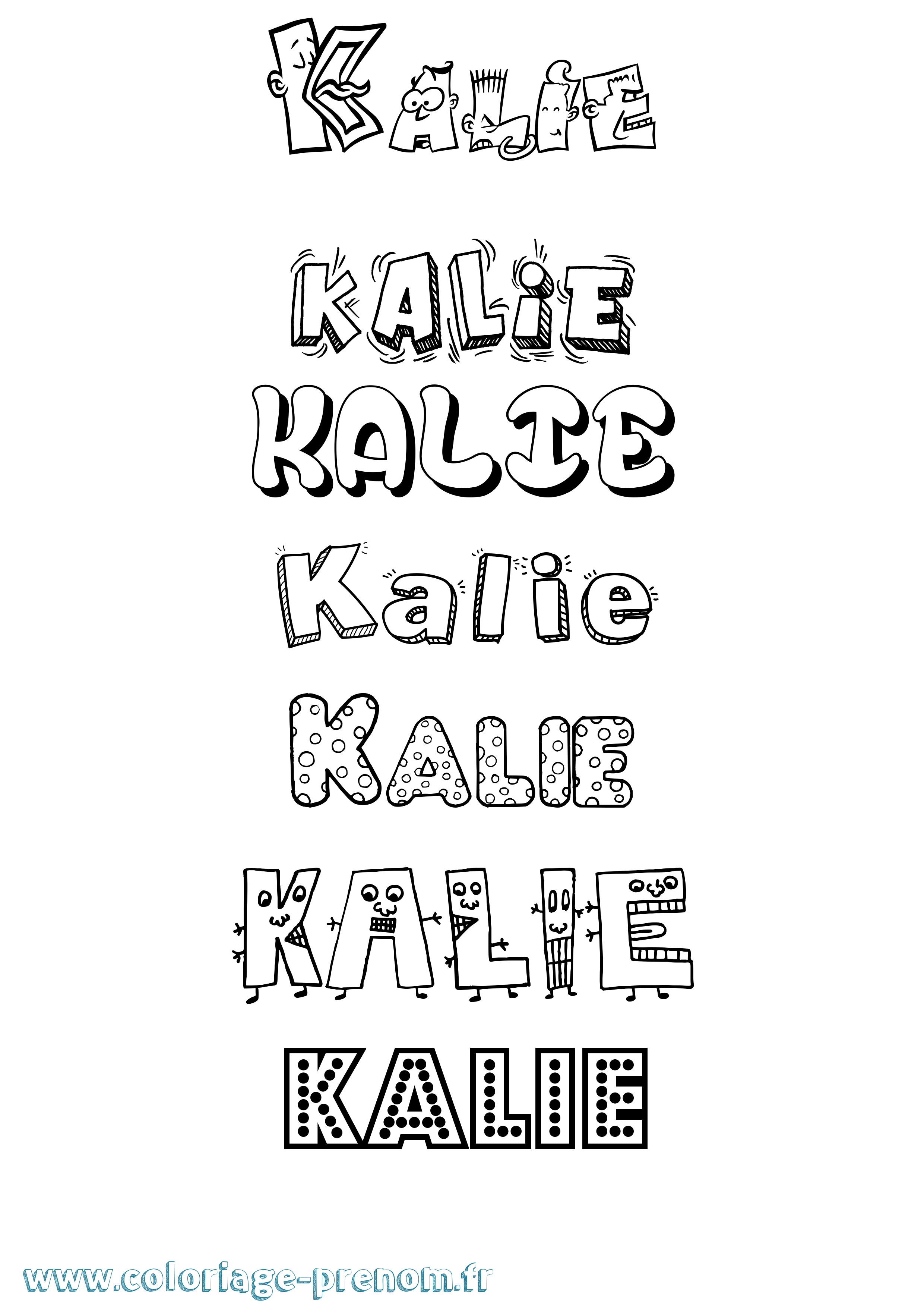 Coloriage Kalie Fun Coloriage prénom Kalie Fun
