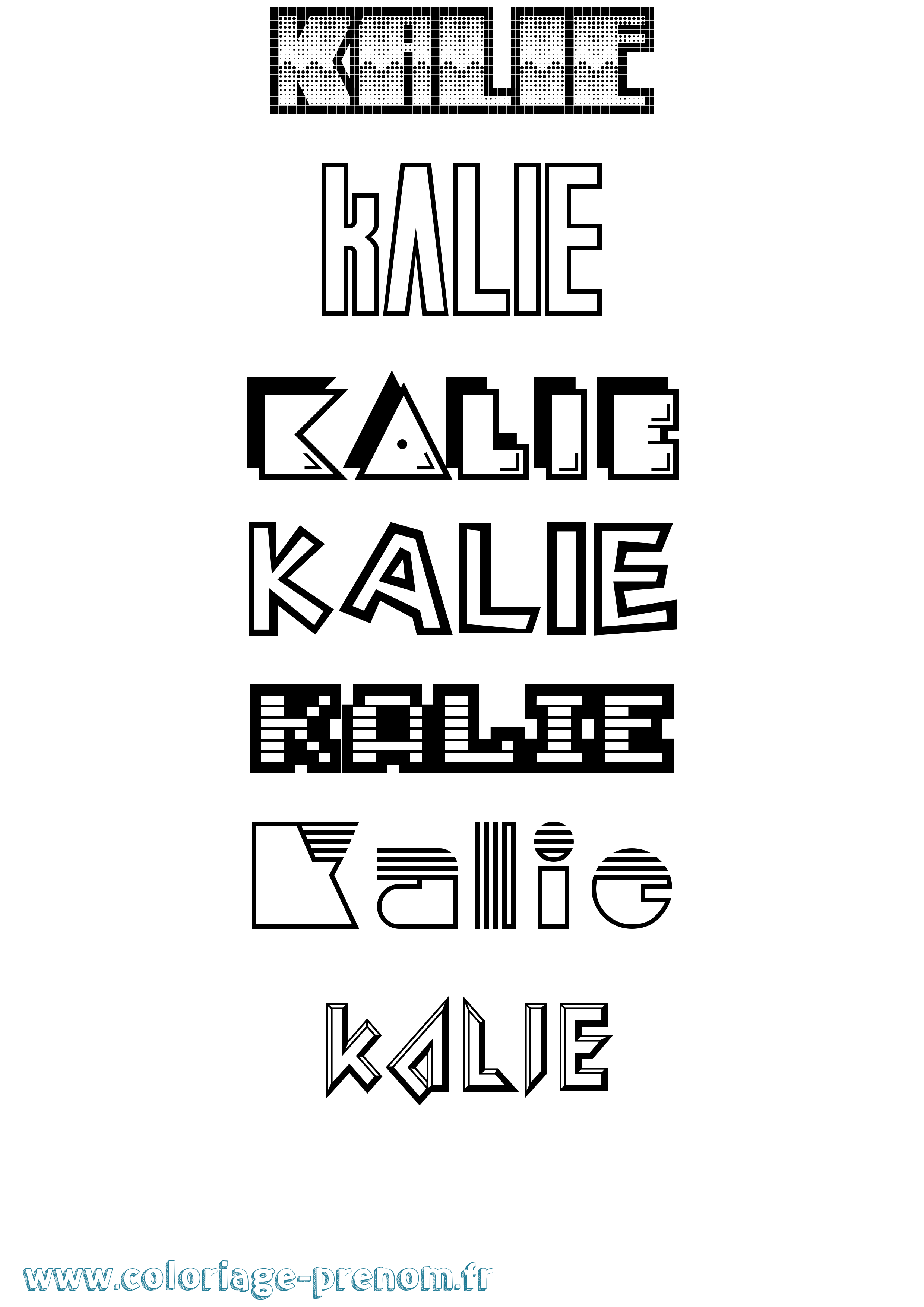 Coloriage Kalie Jeux Vidéos Coloriage prénom Kalie Jeux Vidéos