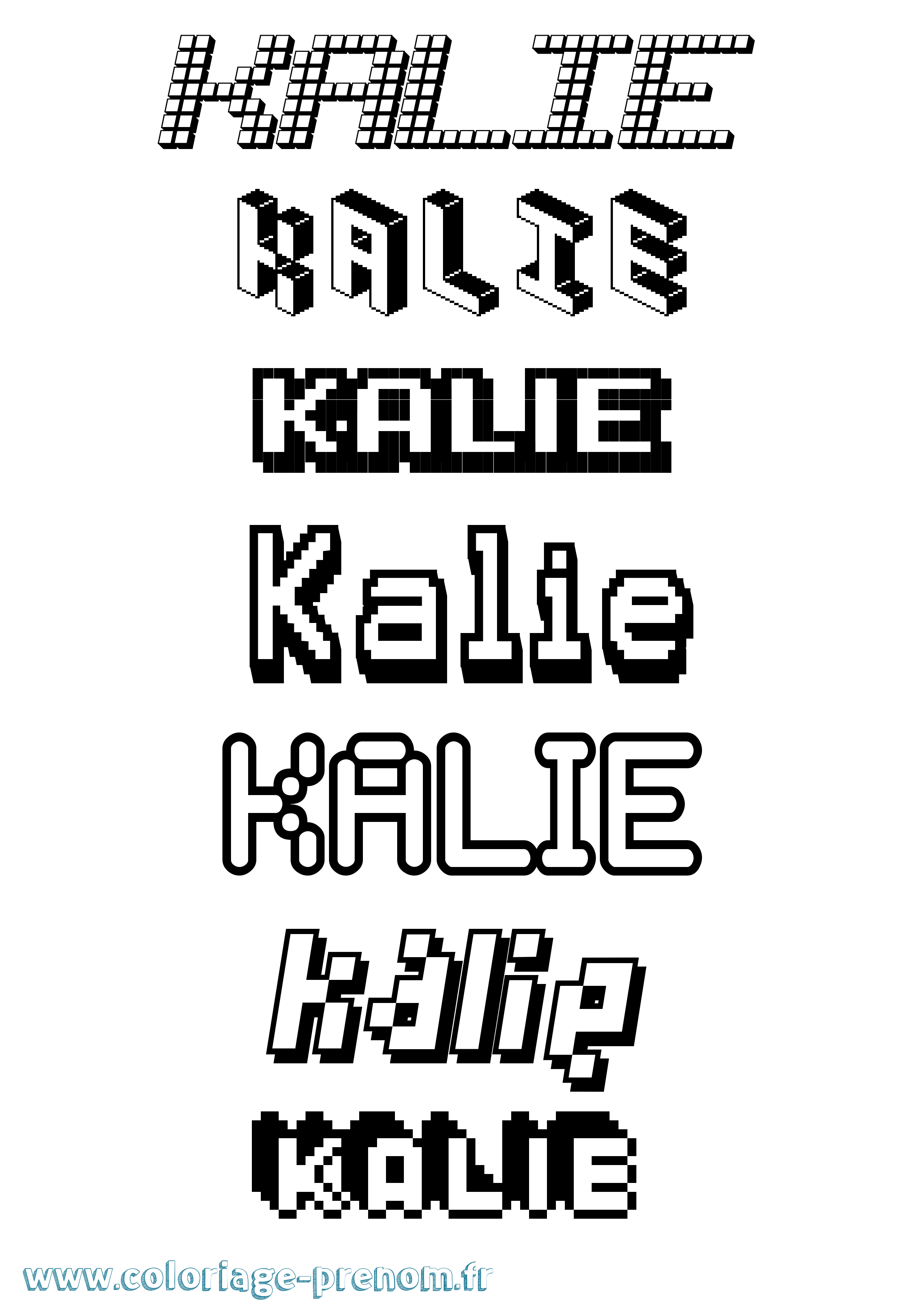Coloriage Kalie Pixel Coloriage prénom Kalie Pixel