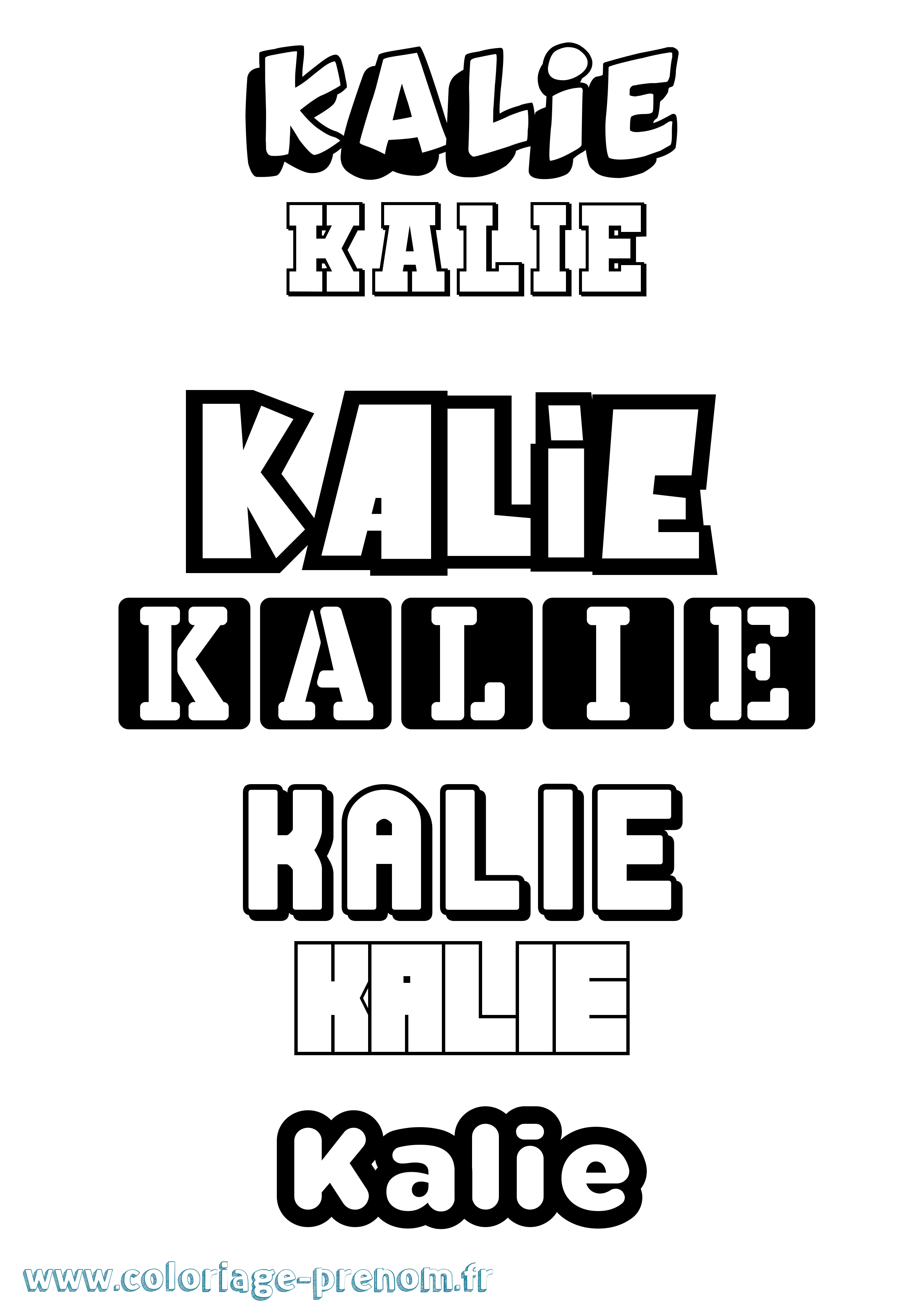 Coloriage Kalie Simple Coloriage prénom Kalie Simple