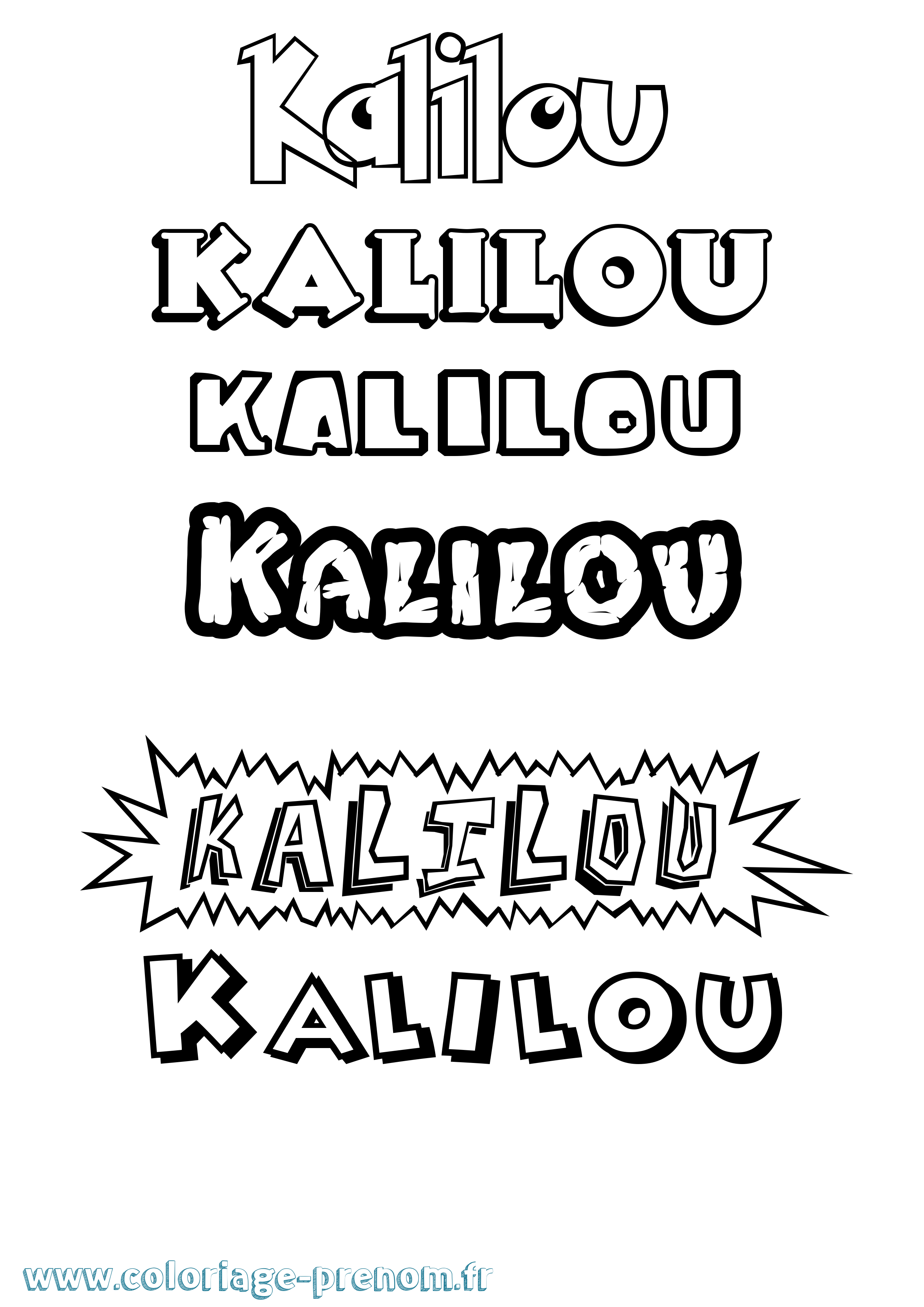 Coloriage Kalilou Dessin Animé Coloriage prénom Kalilou Dessin Animé