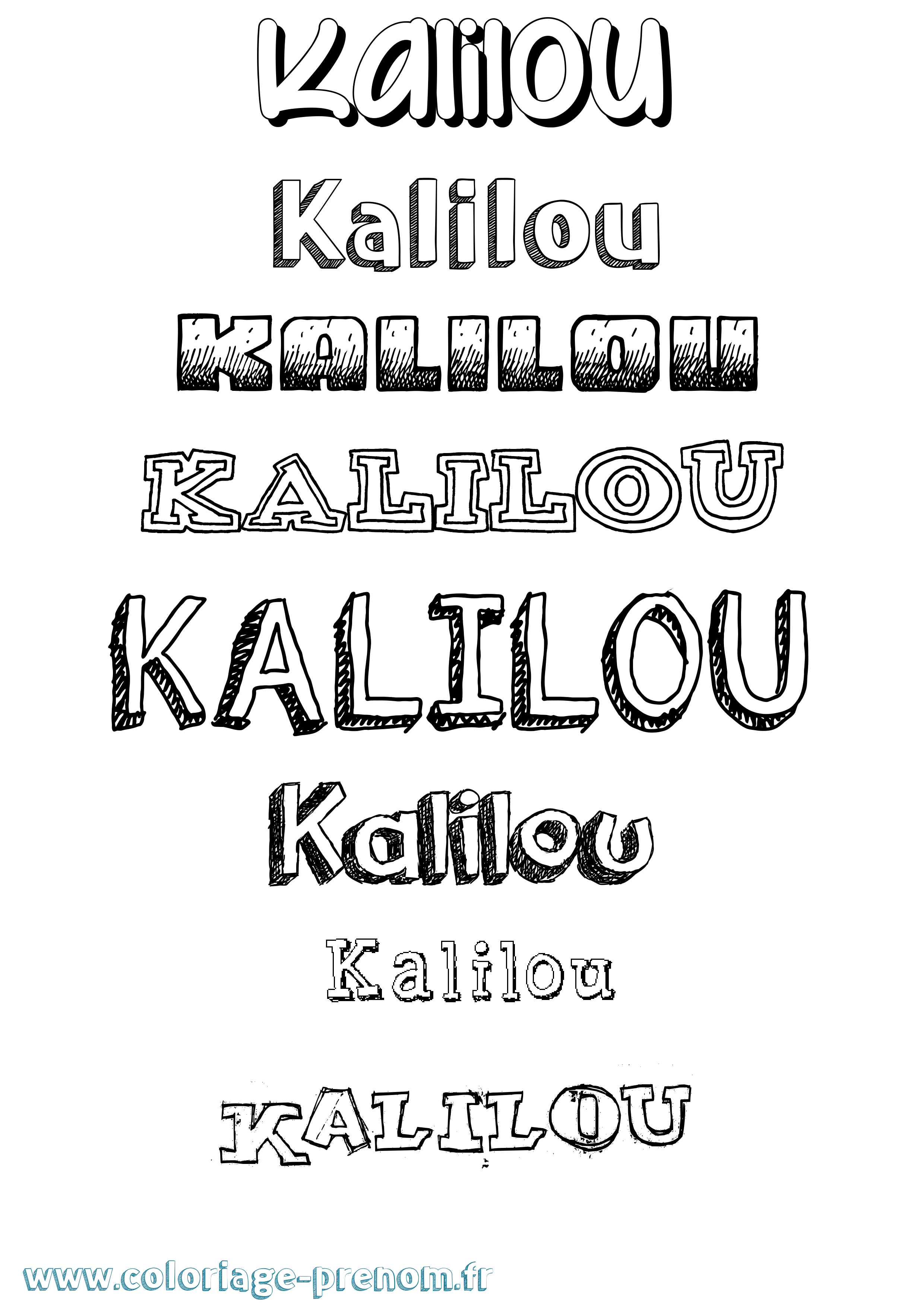 Coloriage Kalilou Dessiné Coloriage prénom Kalilou Dessiné