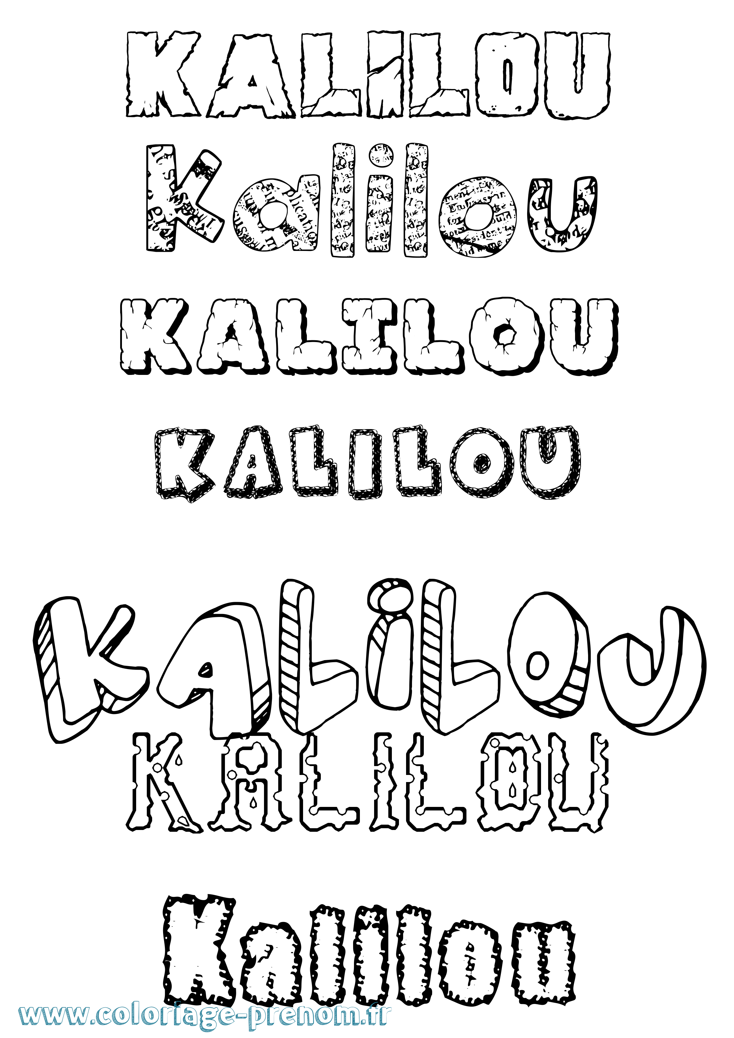 Coloriage Kalilou Destructuré Coloriage prénom Kalilou Destructuré