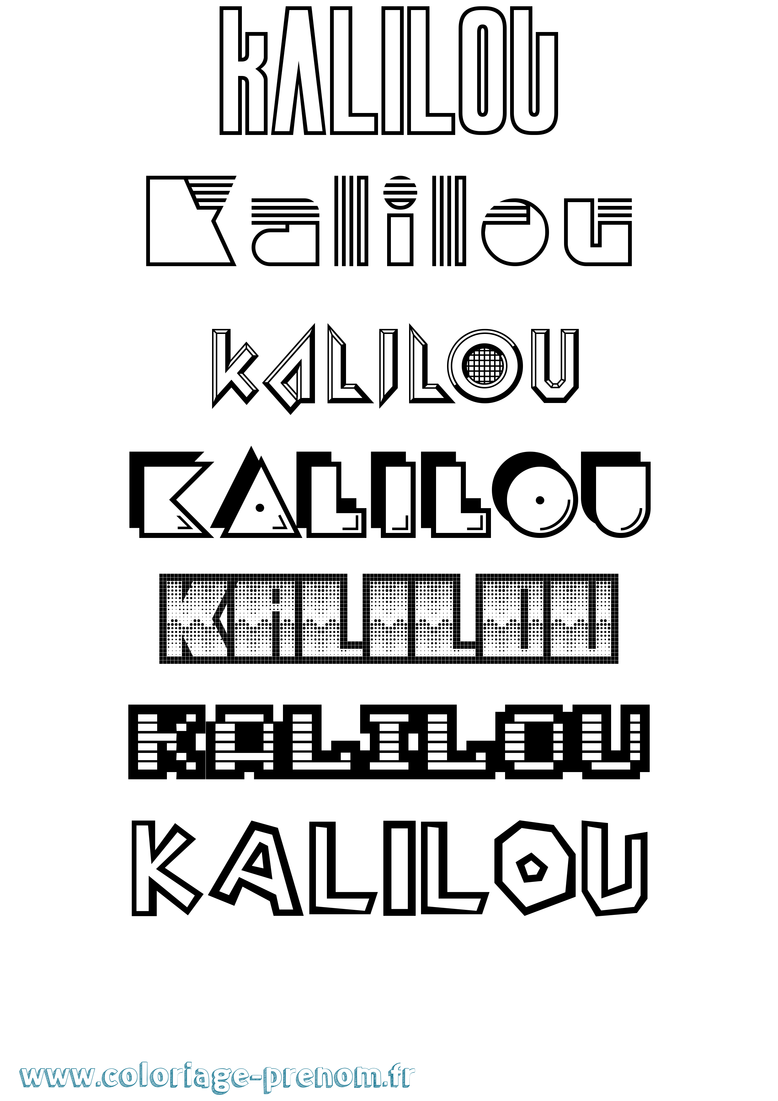 Coloriage Kalilou Jeux Vidéos Coloriage prénom Kalilou Jeux Vidéos