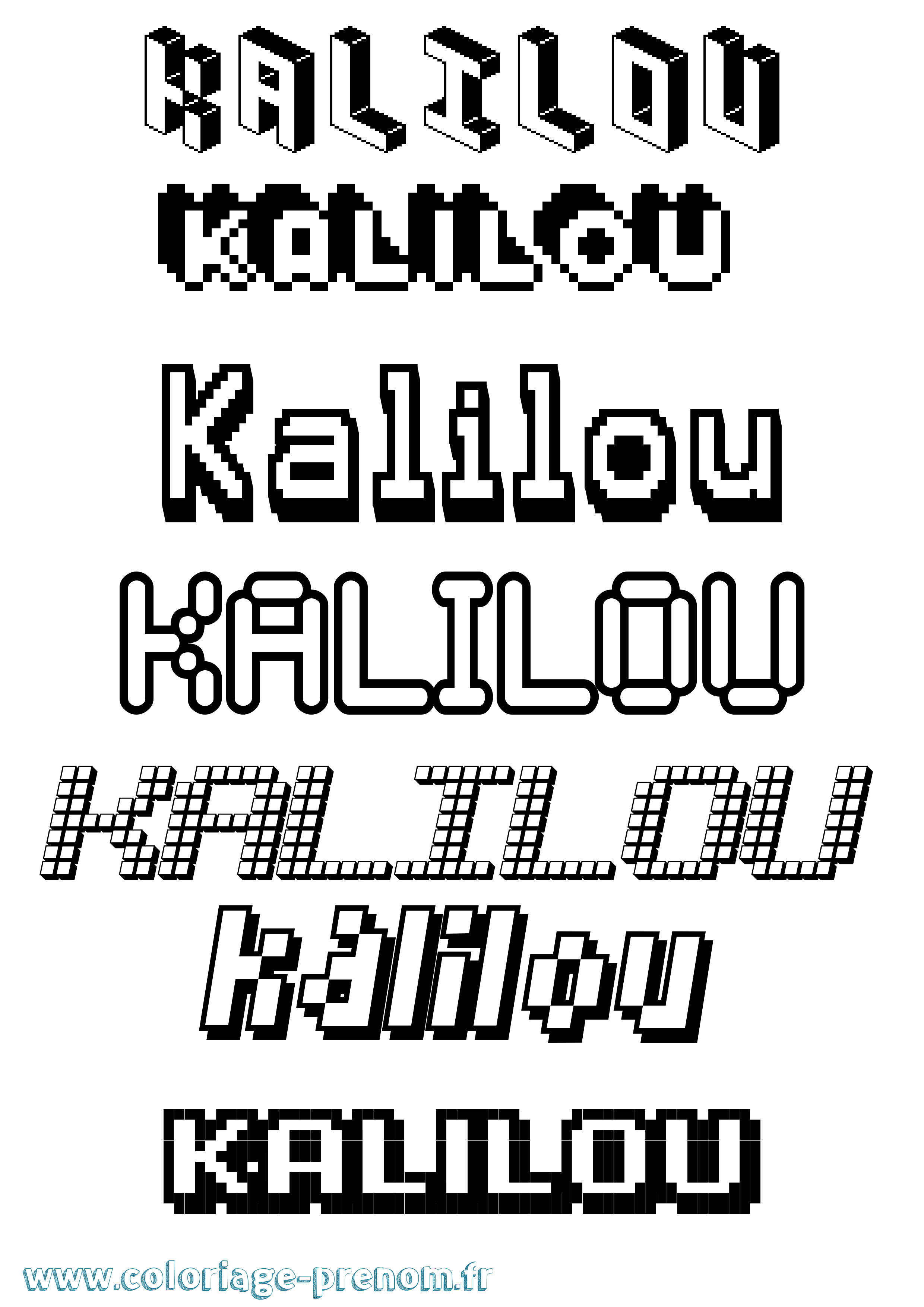 Coloriage Kalilou Pixel Coloriage prénom Kalilou Pixel