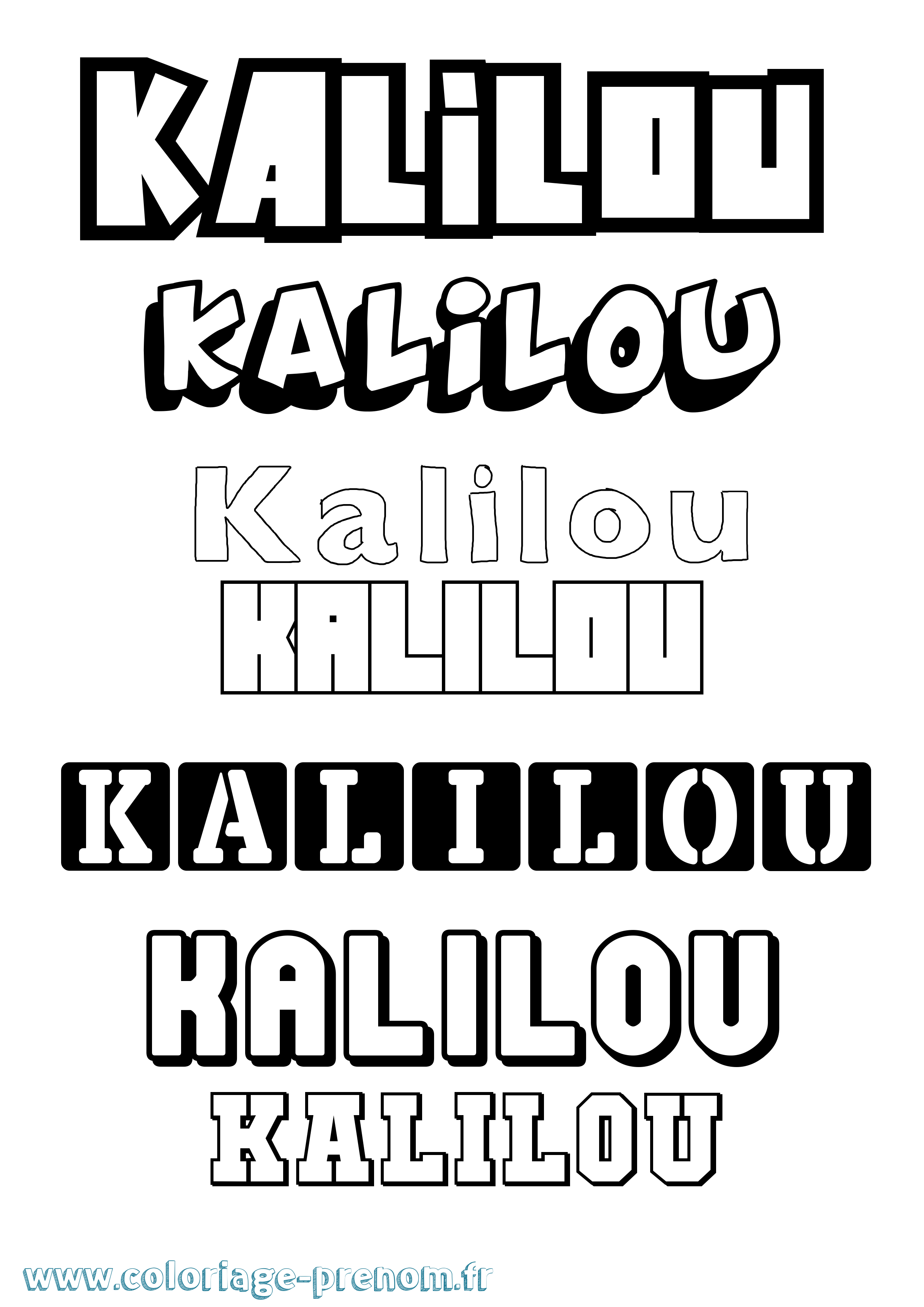 Coloriage Kalilou Simple Coloriage prénom Kalilou Simple