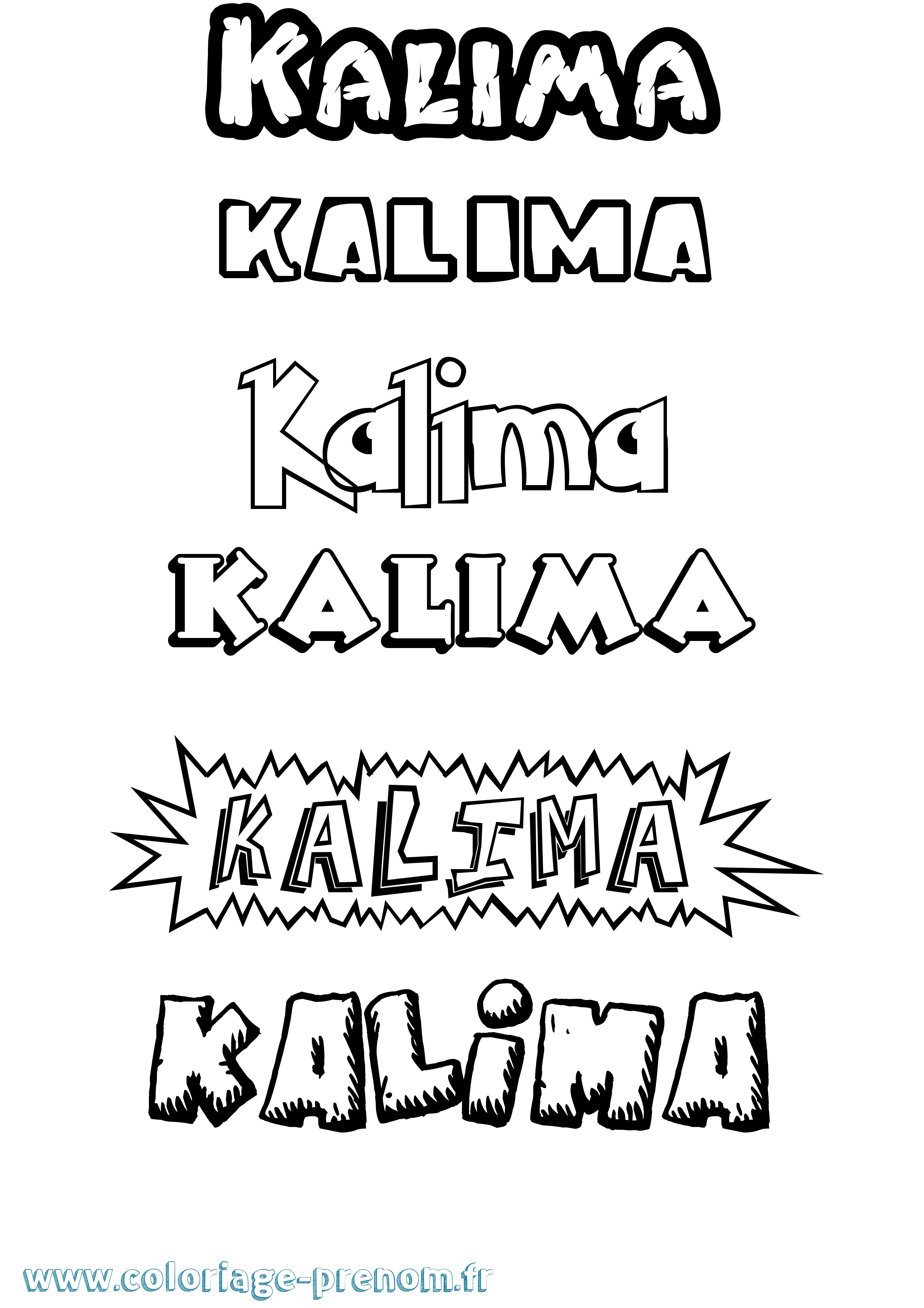 Coloriage Kalima Dessin Animé Coloriage prénom Kalima Dessin Animé