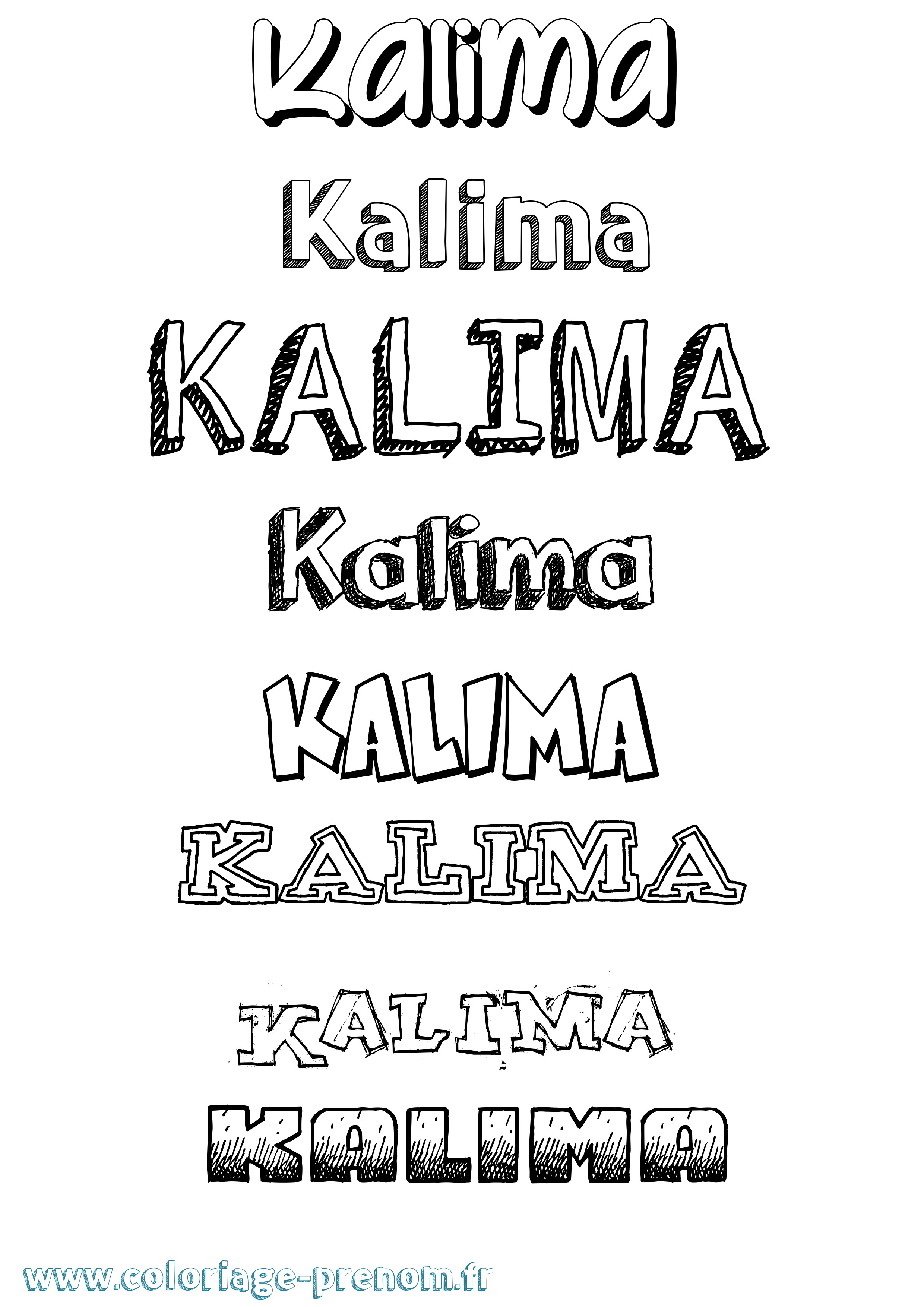Coloriage Kalima Dessiné Coloriage prénom Kalima Dessiné