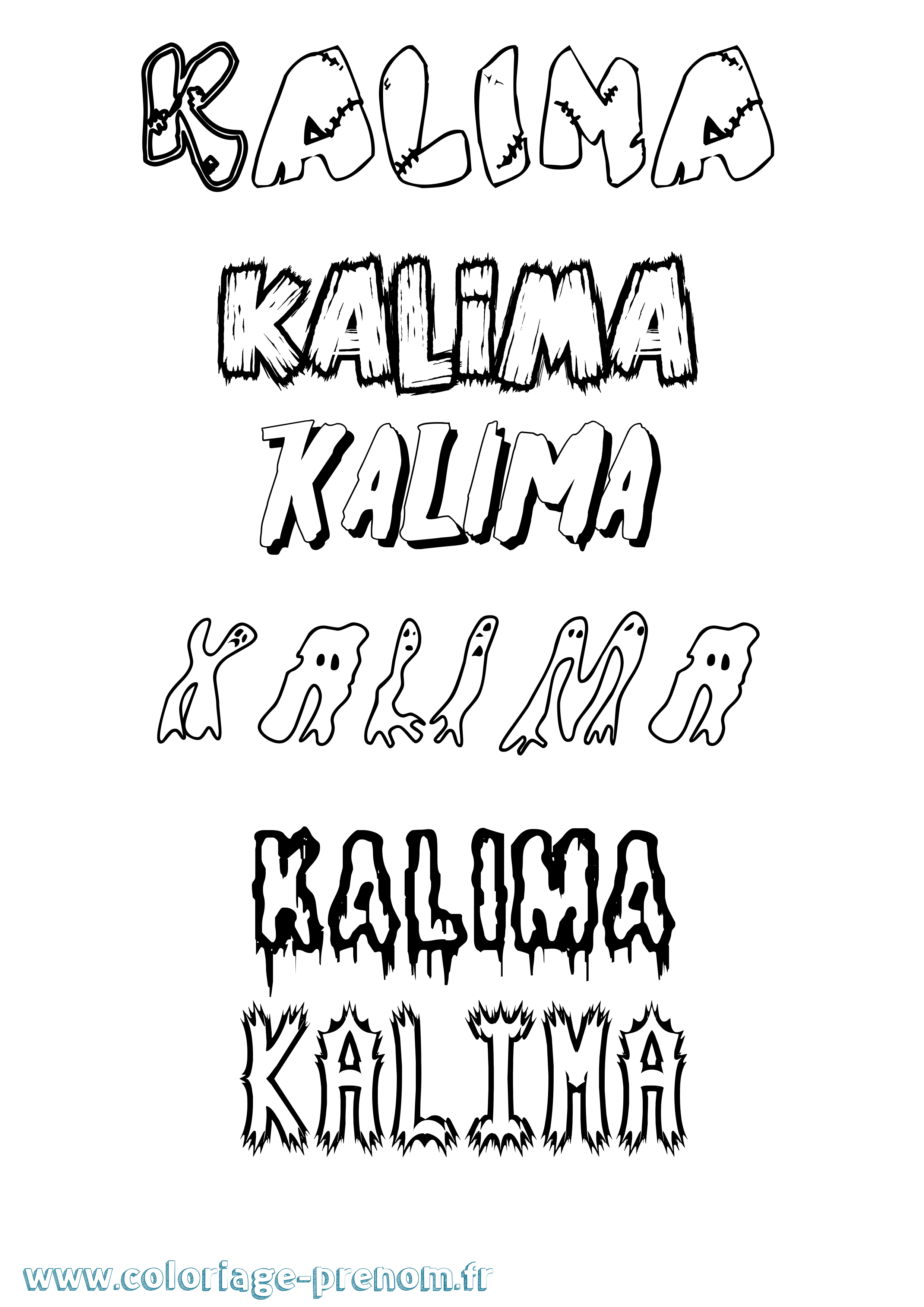Coloriage Kalima Frisson Coloriage prénom Kalima Frisson