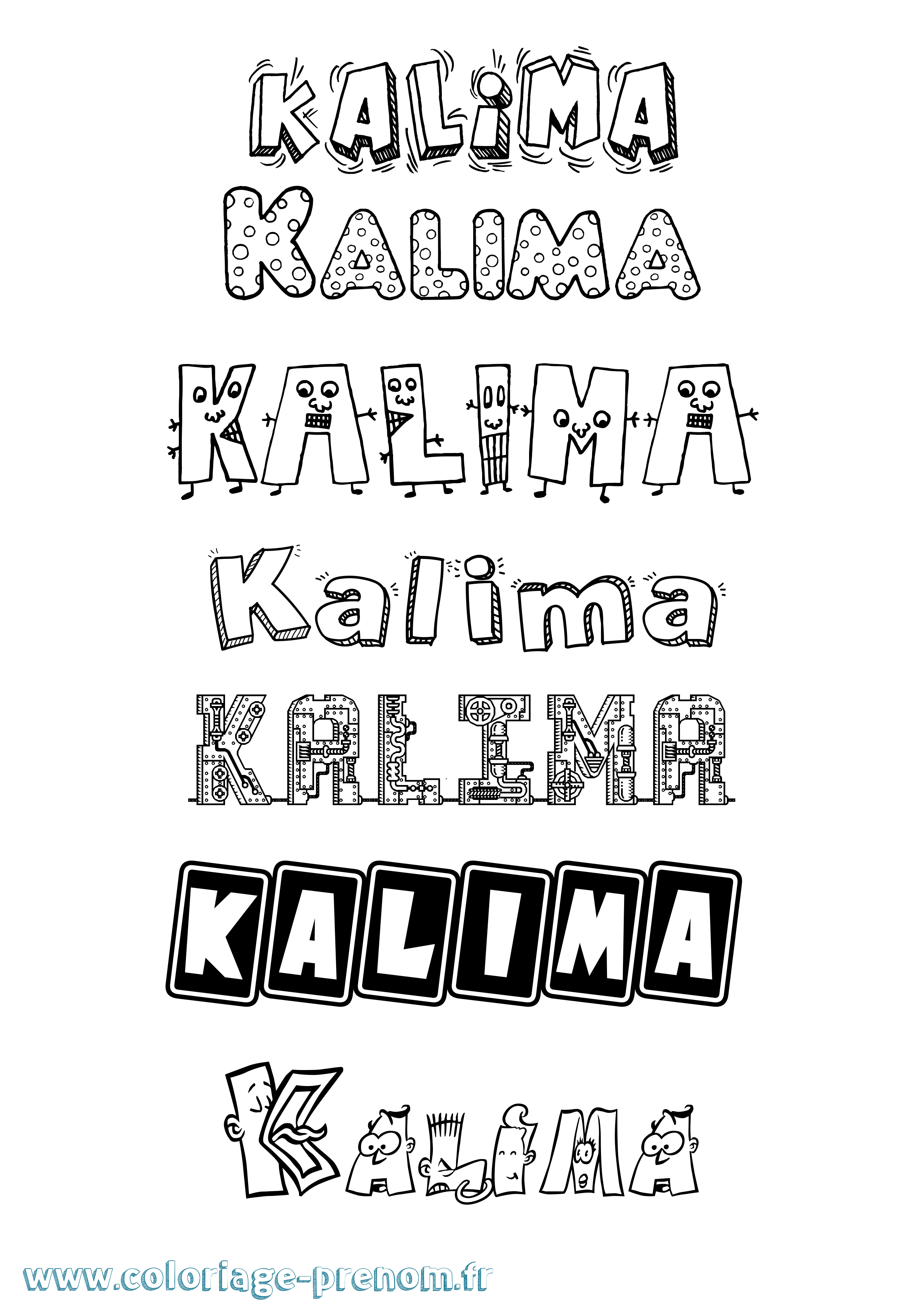 Coloriage Kalima Fun Coloriage prénom Kalima Fun