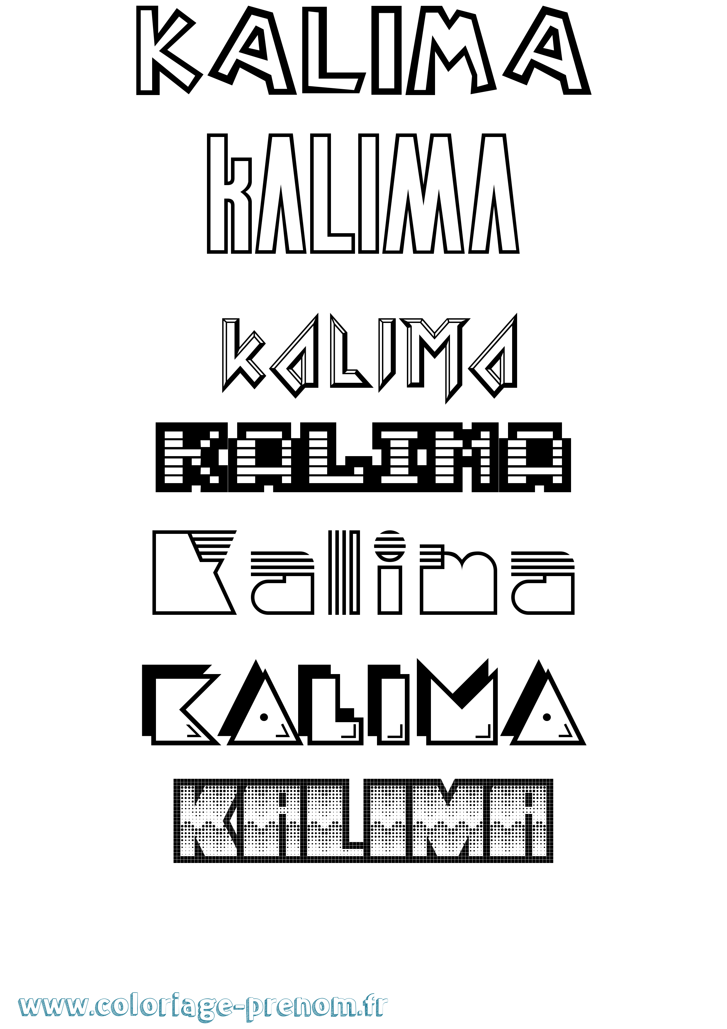 Coloriage Kalima Jeux Vidéos Coloriage prénom Kalima Jeux Vidéos