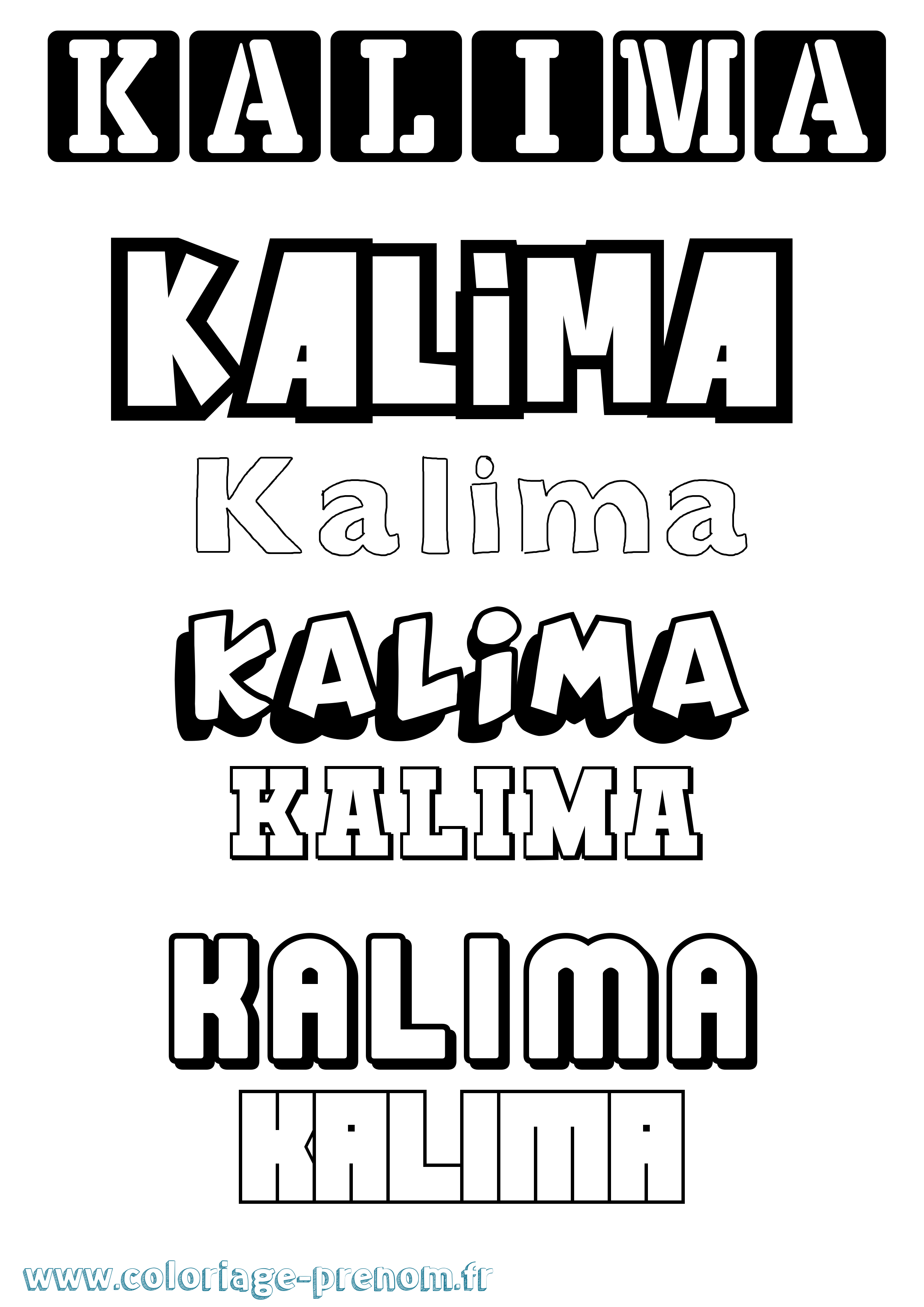 Coloriage Kalima Simple Coloriage prénom Kalima Simple