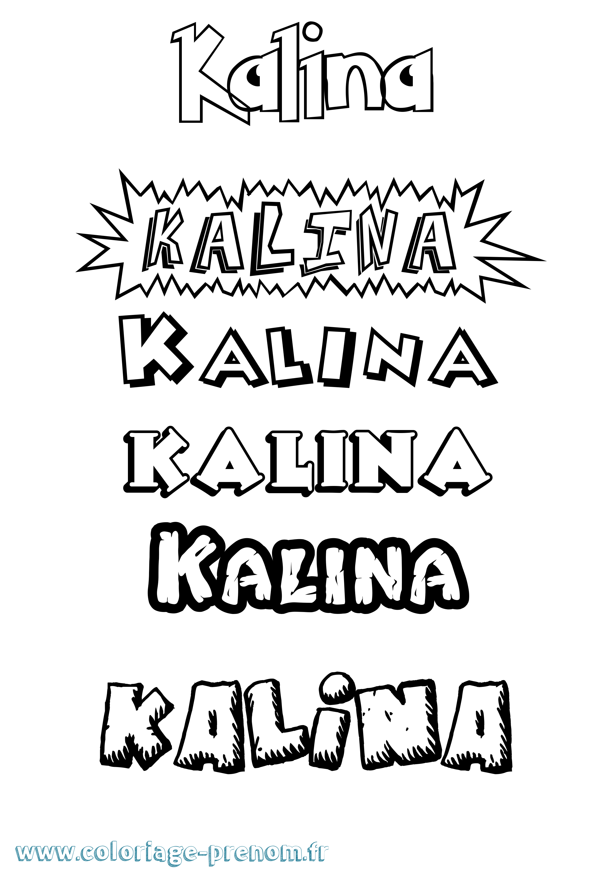 Coloriage Kalina Dessin Animé Coloriage prénom Kalina Dessin Animé