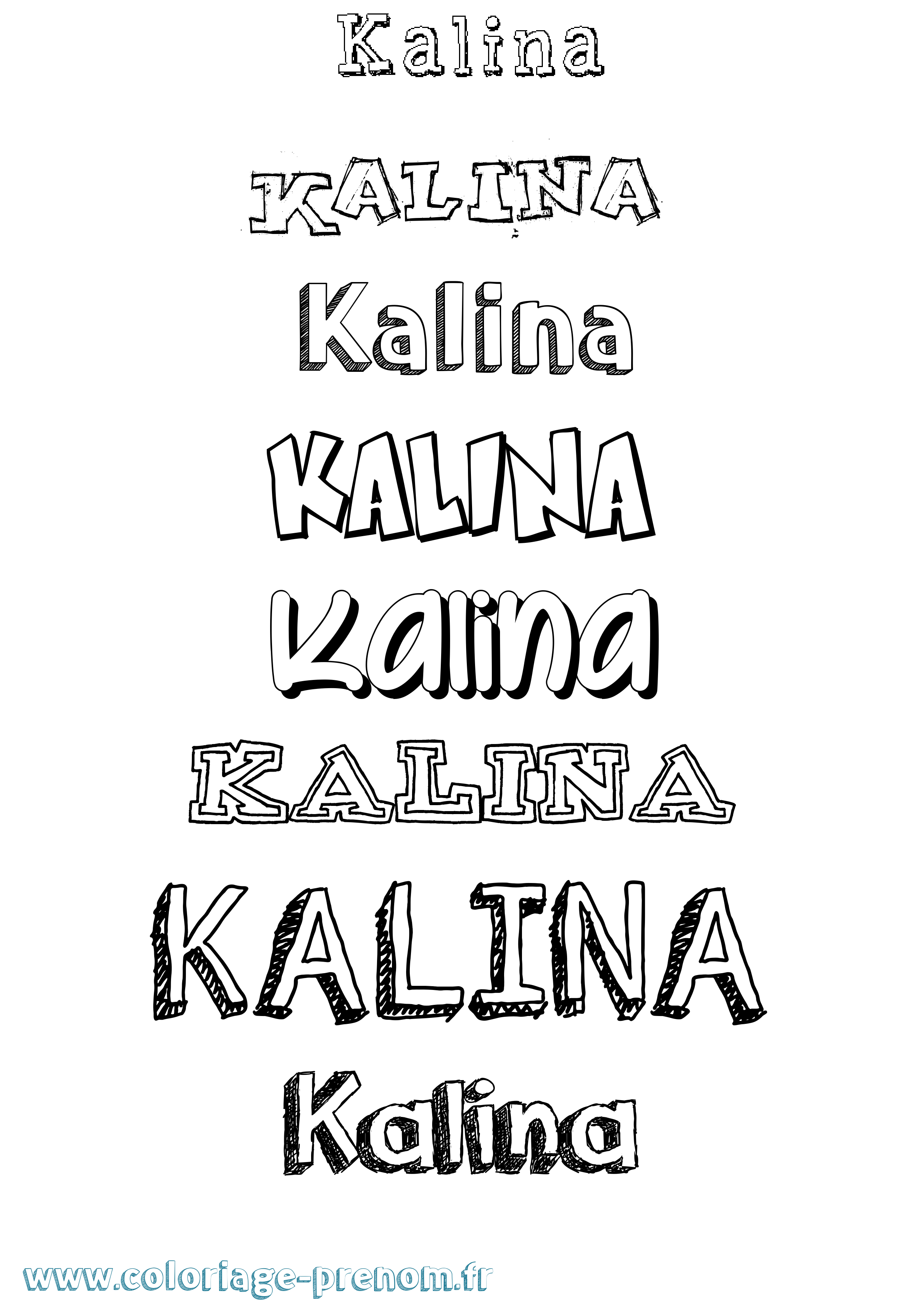 Coloriage Kalina Dessiné Coloriage prénom Kalina Dessiné